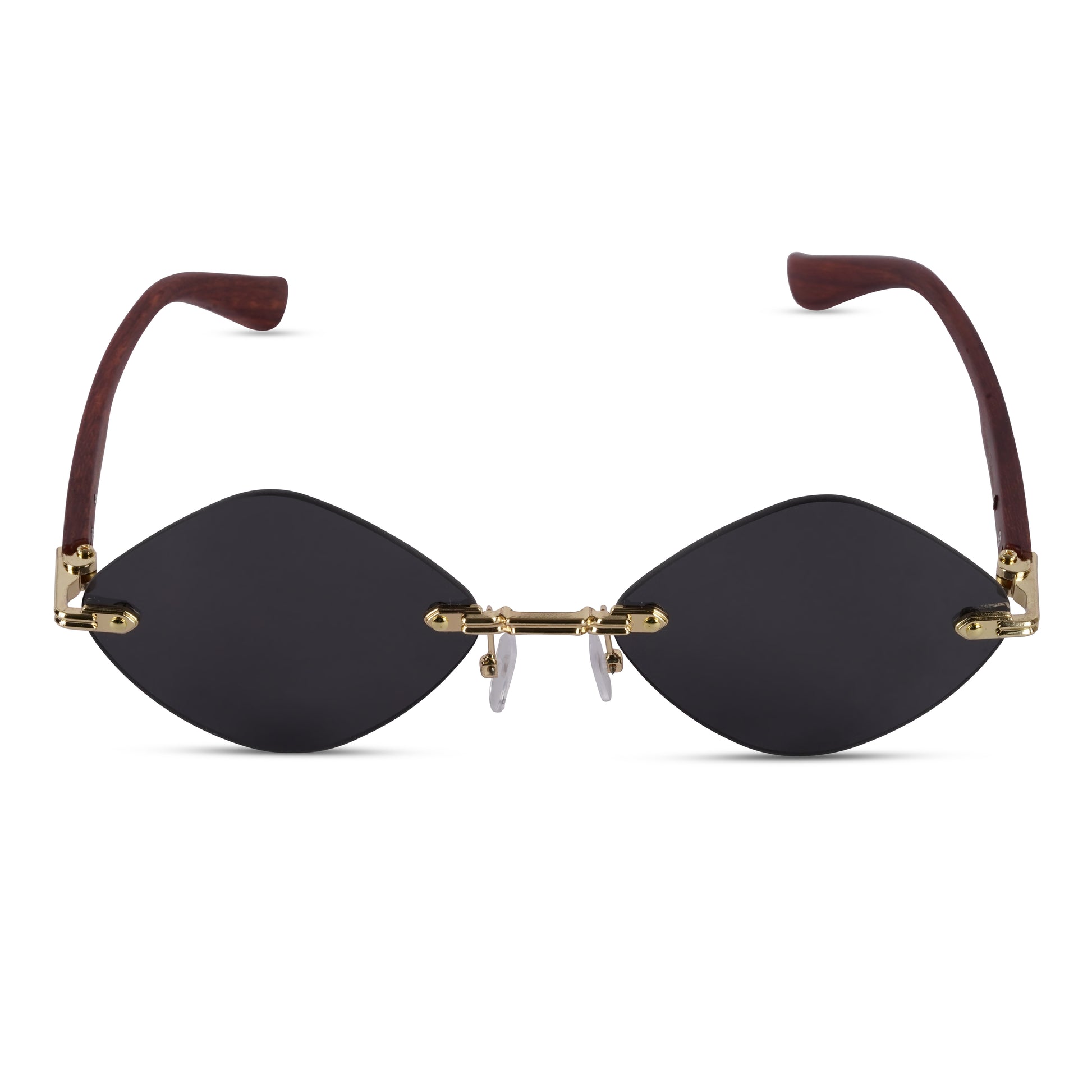 Erminio Palamino "Elite Designer Rimless Sunglasses for Women, Brown Frame with Lenses, Italian Design
