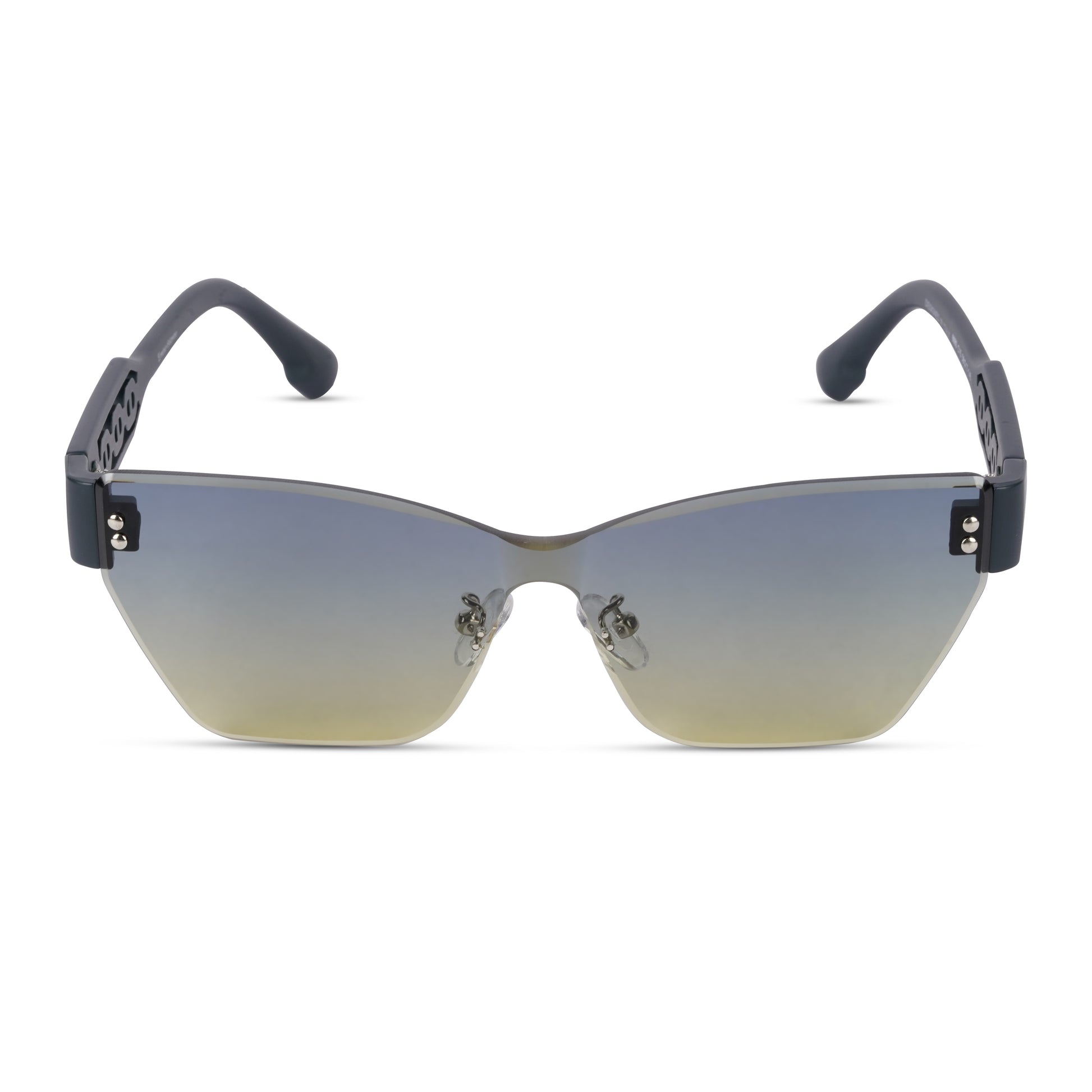 Erminio Palamino "Elite Designer Rimless Sunglasses for Women, Black Frame with Lenses, Italian Design