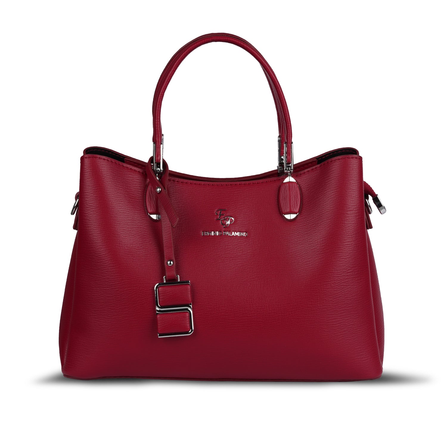 Erminio Palamino Designer PU Leather Handbag, Women's Tote with Double Handles, Spacious Interior with Zip Compartments