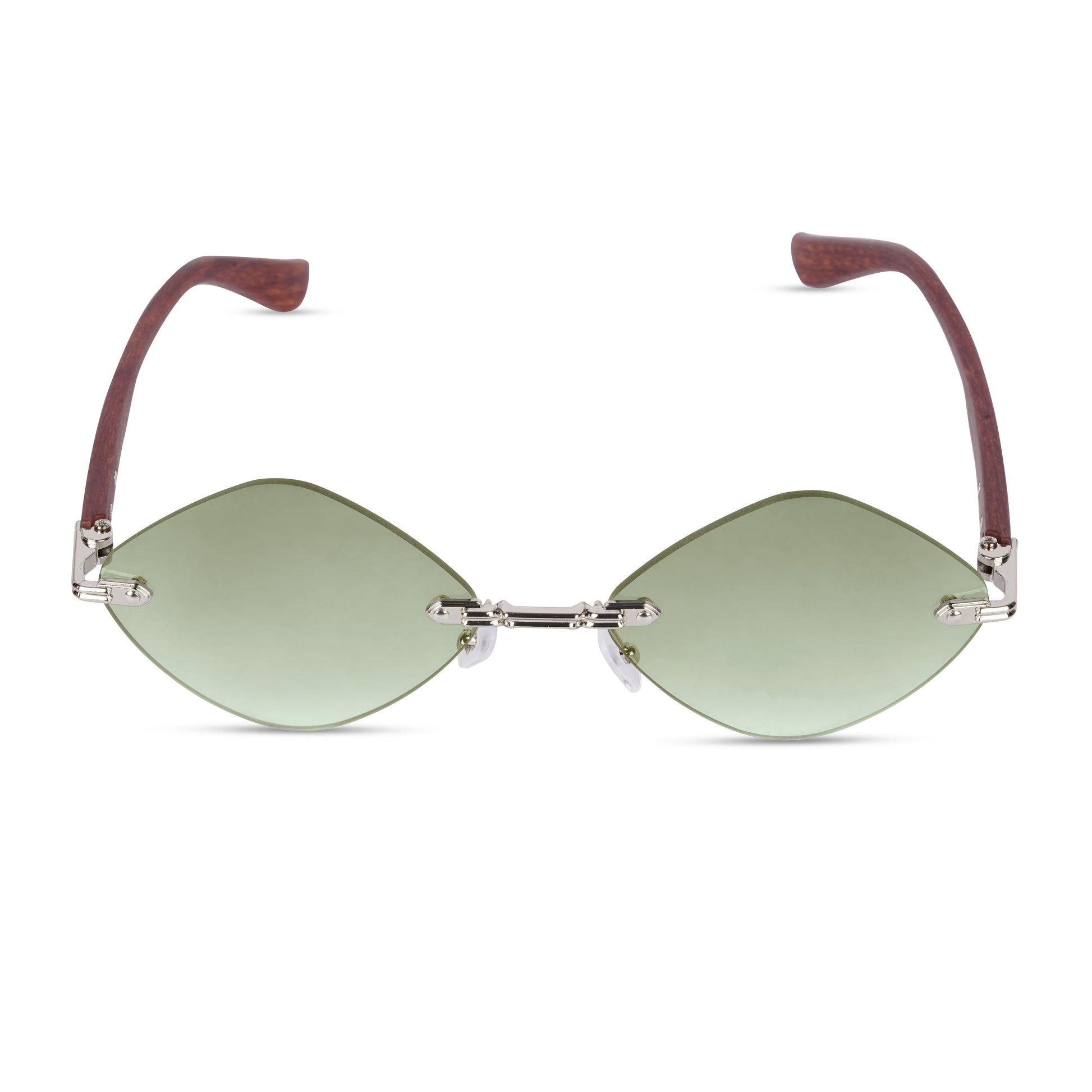 Erminio Palamino "Elite Designer Rimless Sunglasses for Women, Brown Frame with Lenses, Italian Design