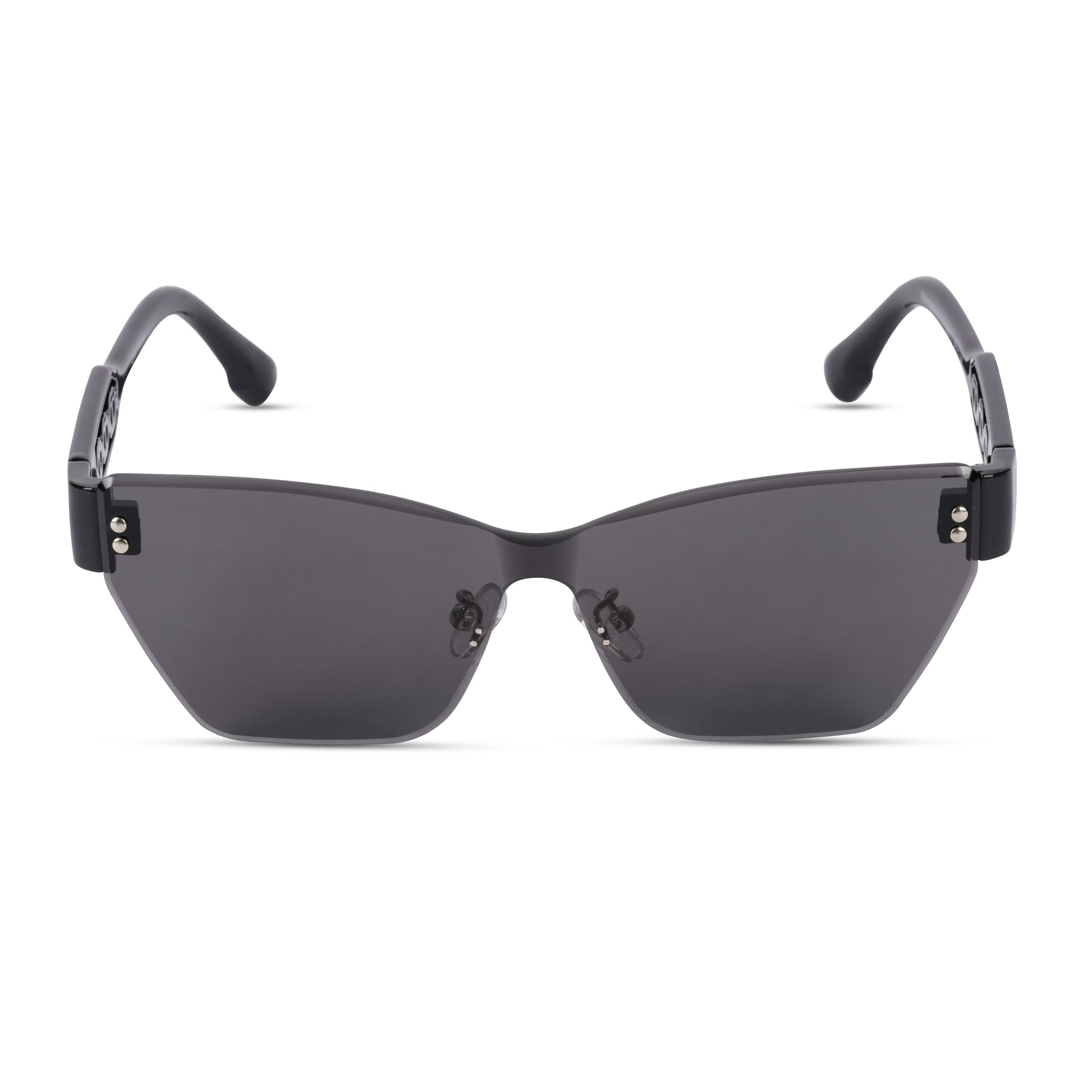 Erminio Palamino "Elite Designer Rimless Sunglasses for Women, Black Frame with Lenses, Italian Design