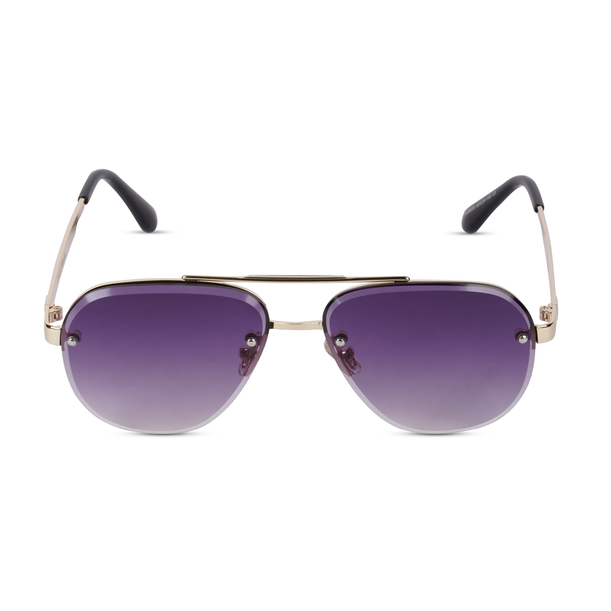Erminio Palamino "Elite Designer Aviator Sunglasses for Women, Gold Metal Frame, Gradient Lens, Decorative Temple Arms