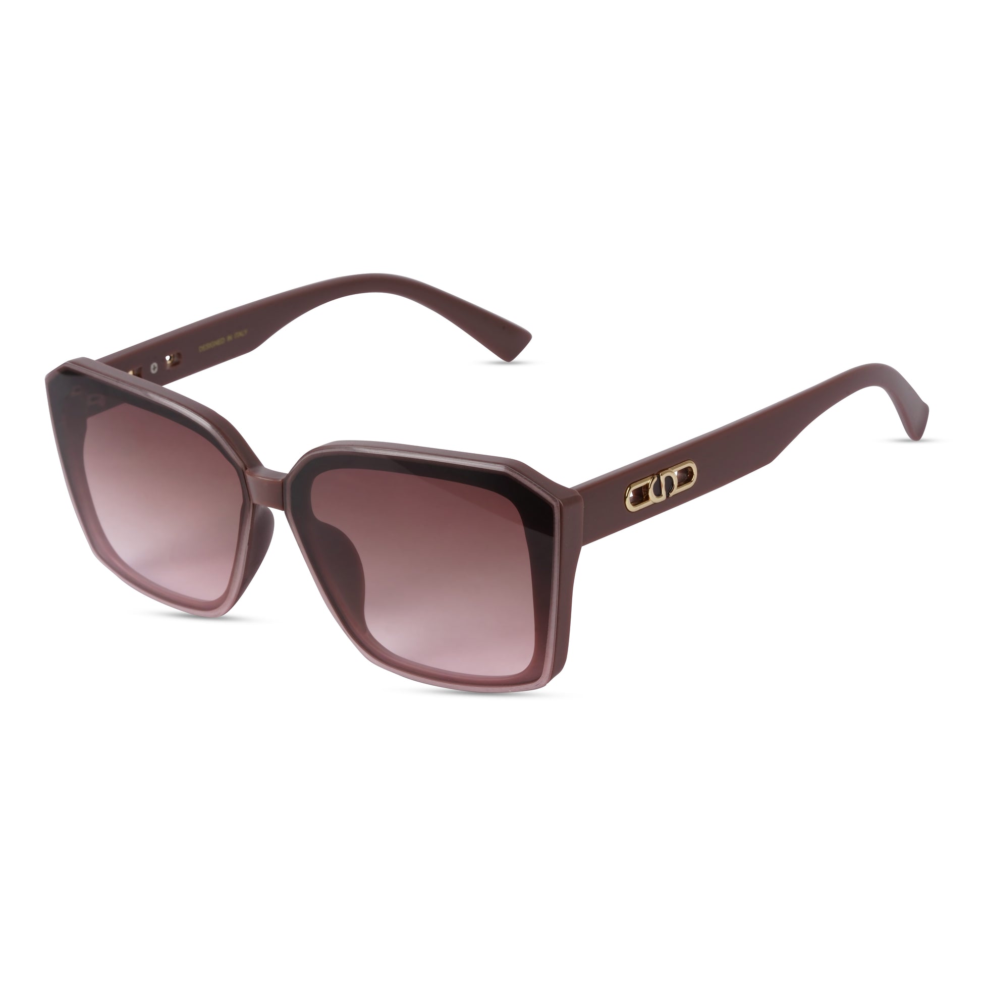 Erminio Palamino "Elite - Designer Oversized Square Sunglasses, Frame with Gradient Lenses, Includes Case and Cleaning Cloth