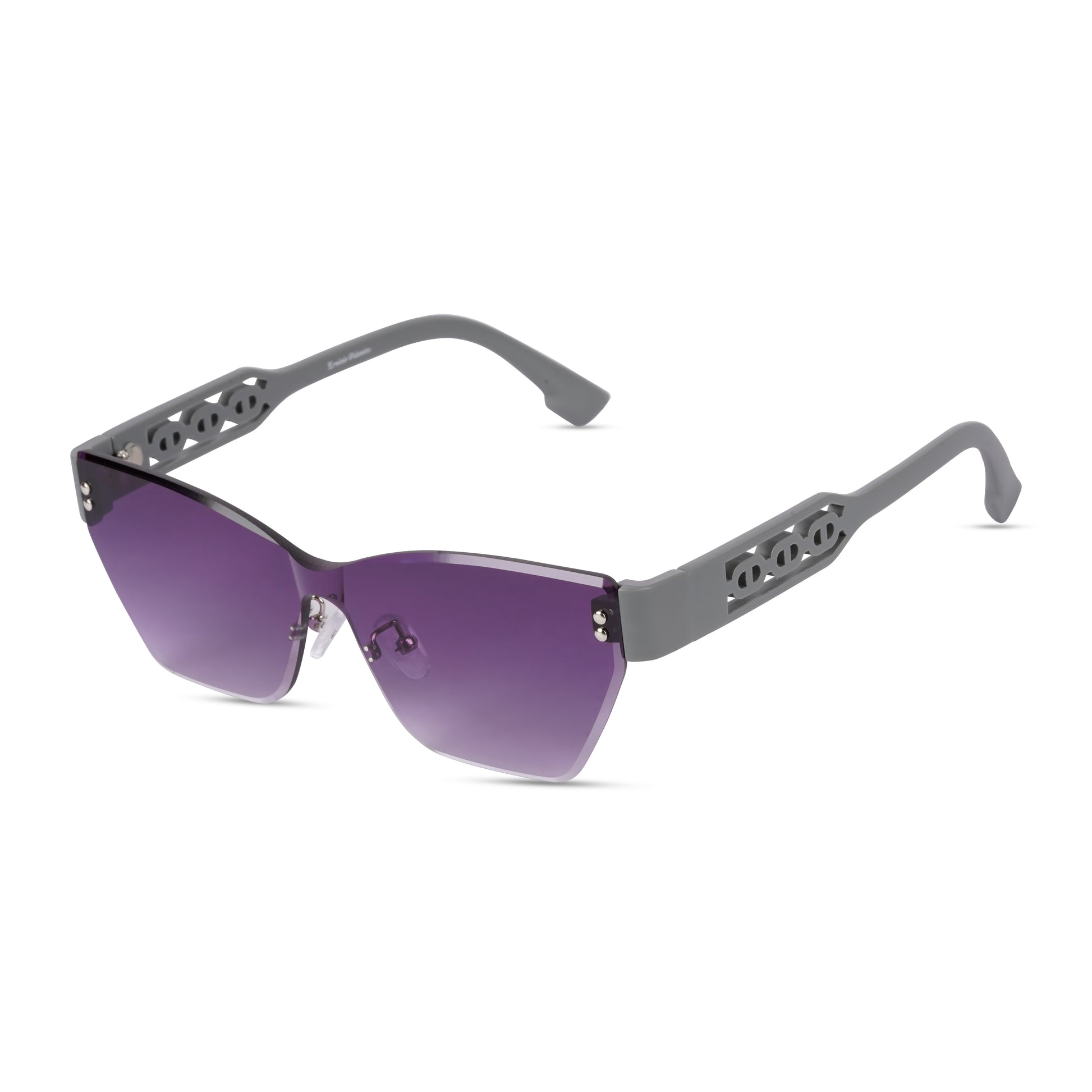 Erminio Palamino "Elite Designer Rimless Sunglasses for Women, Black Frame with Lenses, Italian Design
