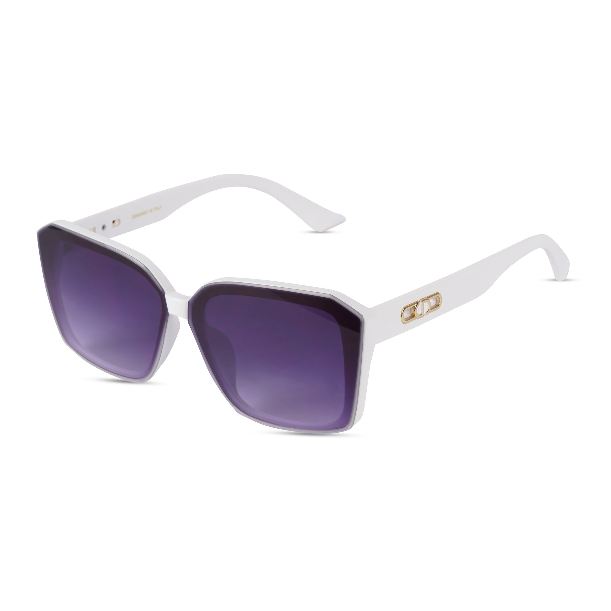 Erminio Palamino "Elite - Designer Oversized Square Sunglasses, Frame with Gradient Lenses, Includes Case and Cleaning Cloth