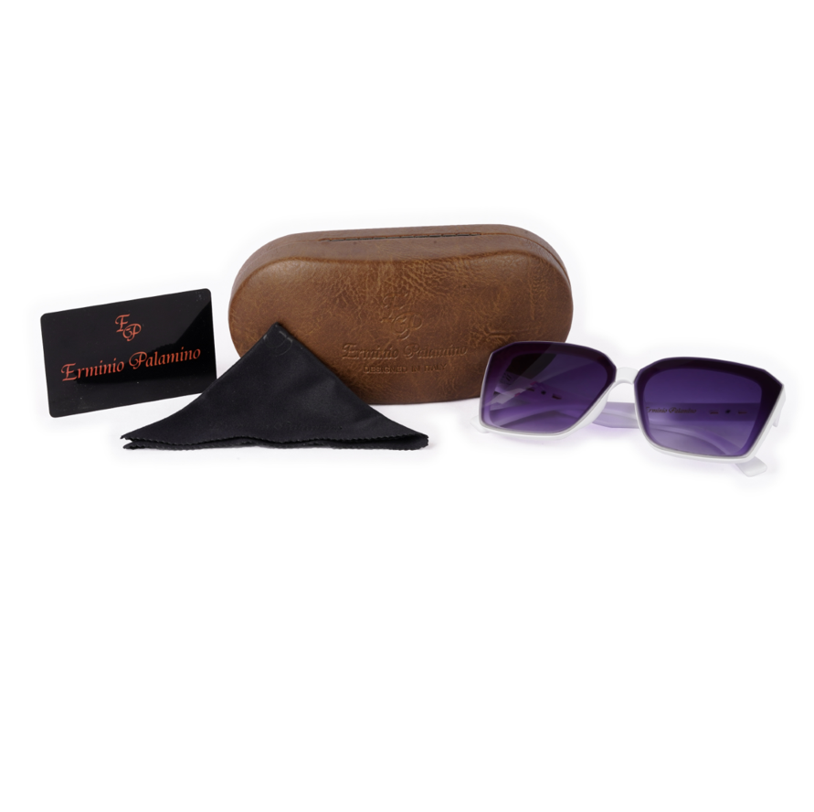 Erminio Palamino "Elite - Designer Oversized Square Sunglasses, Frame with Gradient Lenses, Includes Case and Cleaning Cloth