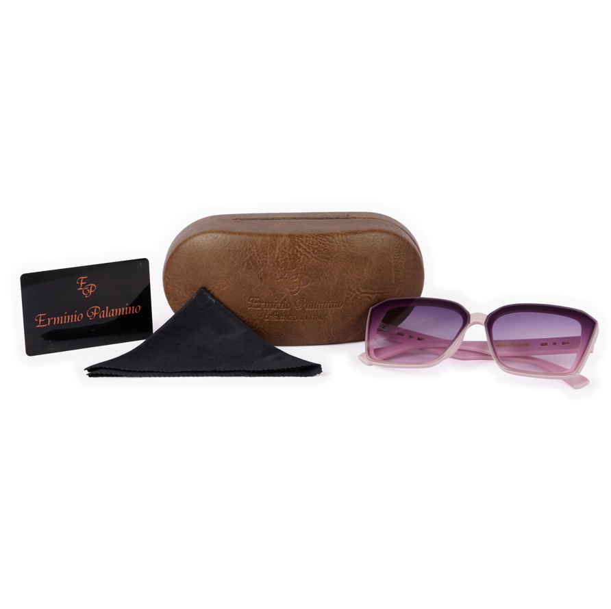 Erminio Palamino "Elite - Designer Oversized Square Sunglasses, Frame with Gradient Lenses, Includes Case and Cleaning Cloth