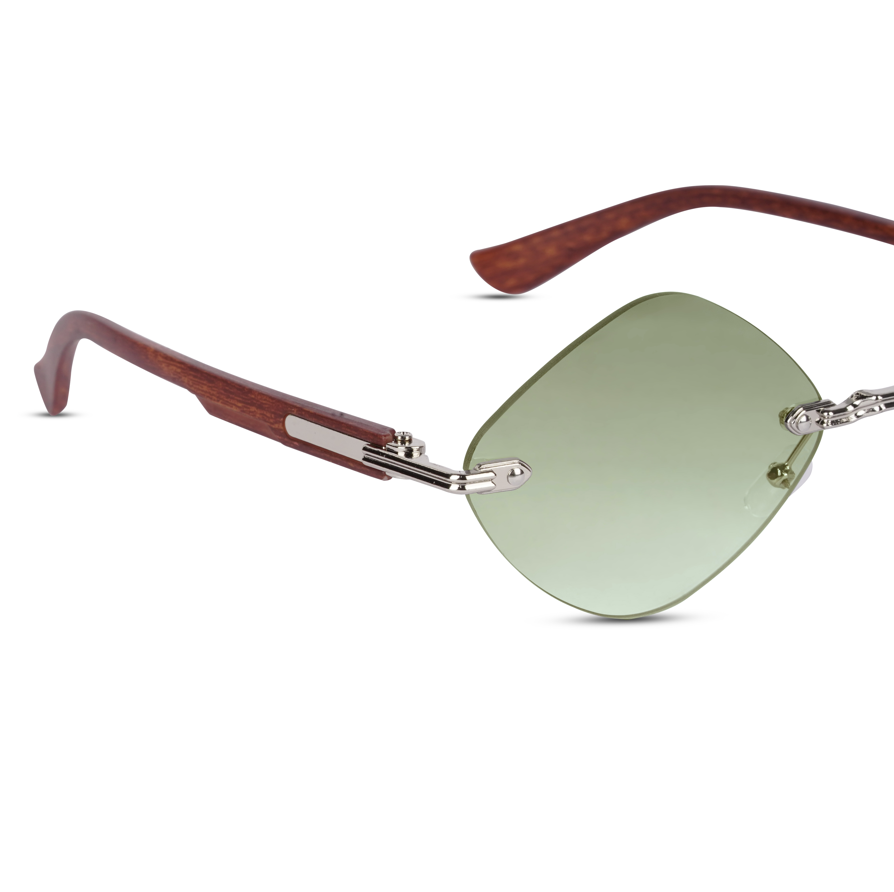 Erminio Palamino "Elite Designer Rimless Sunglasses for Women, Brown Frame with Lenses, Italian Design
