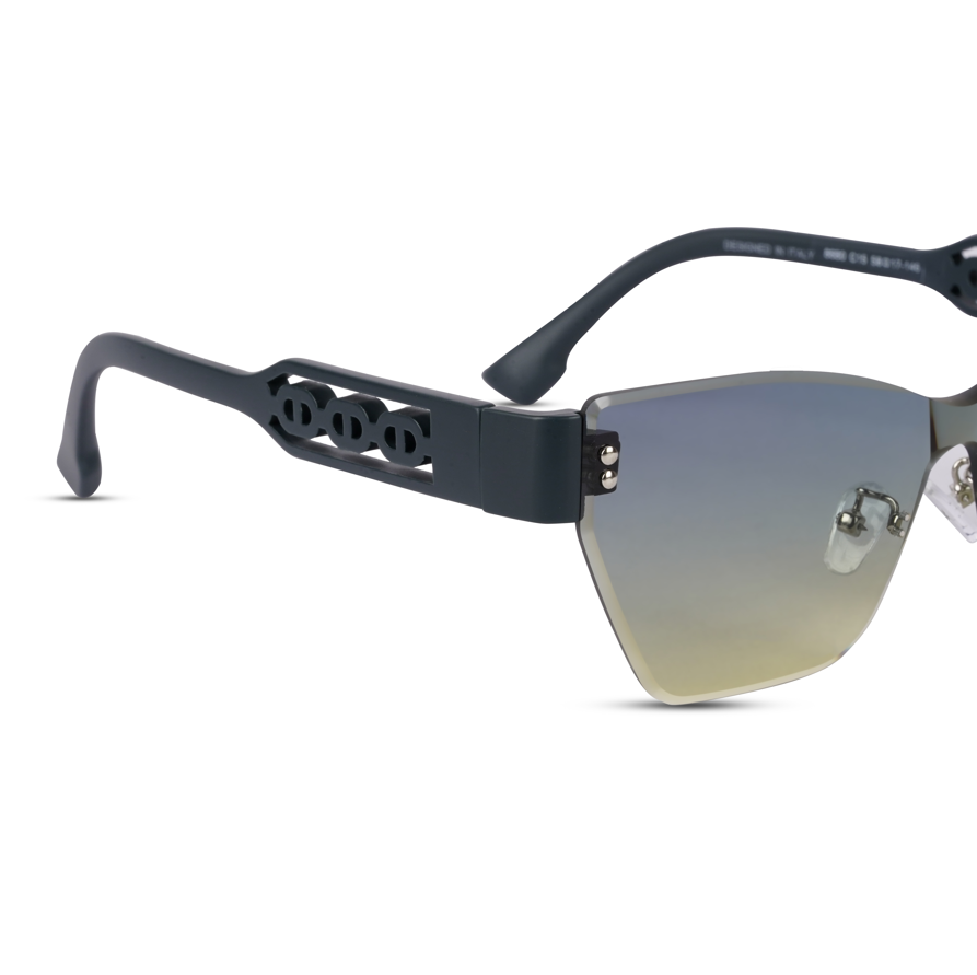 Erminio Palamino "Elite Designer Rimless Sunglasses for Women, Black Frame with Lenses, Italian Design