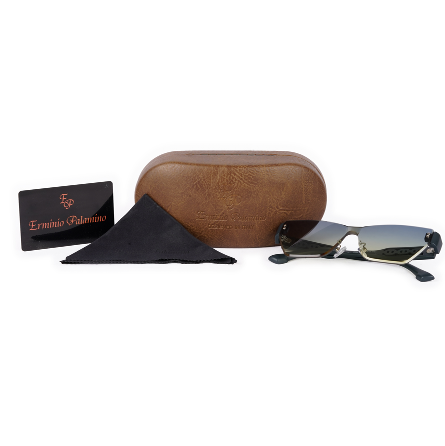 Erminio Palamino "Elite Designer Rimless Sunglasses for Women, Black Frame with Lenses, Italian Design