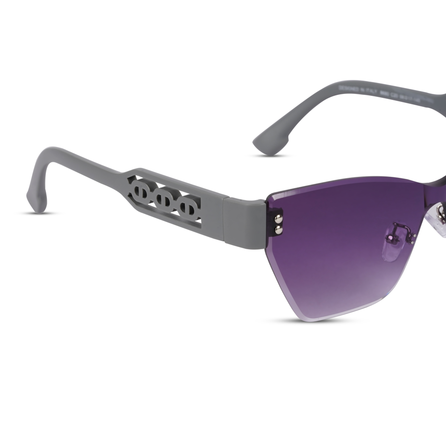 Erminio Palamino "Elite Designer Rimless Sunglasses for Women, Black Frame with Lenses, Italian Design