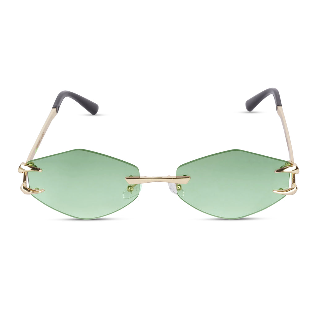 Erminio Palamino "Elite Rimless Gradient Sunglasses for Women, Gold Metal Frame, Tinted Lenses