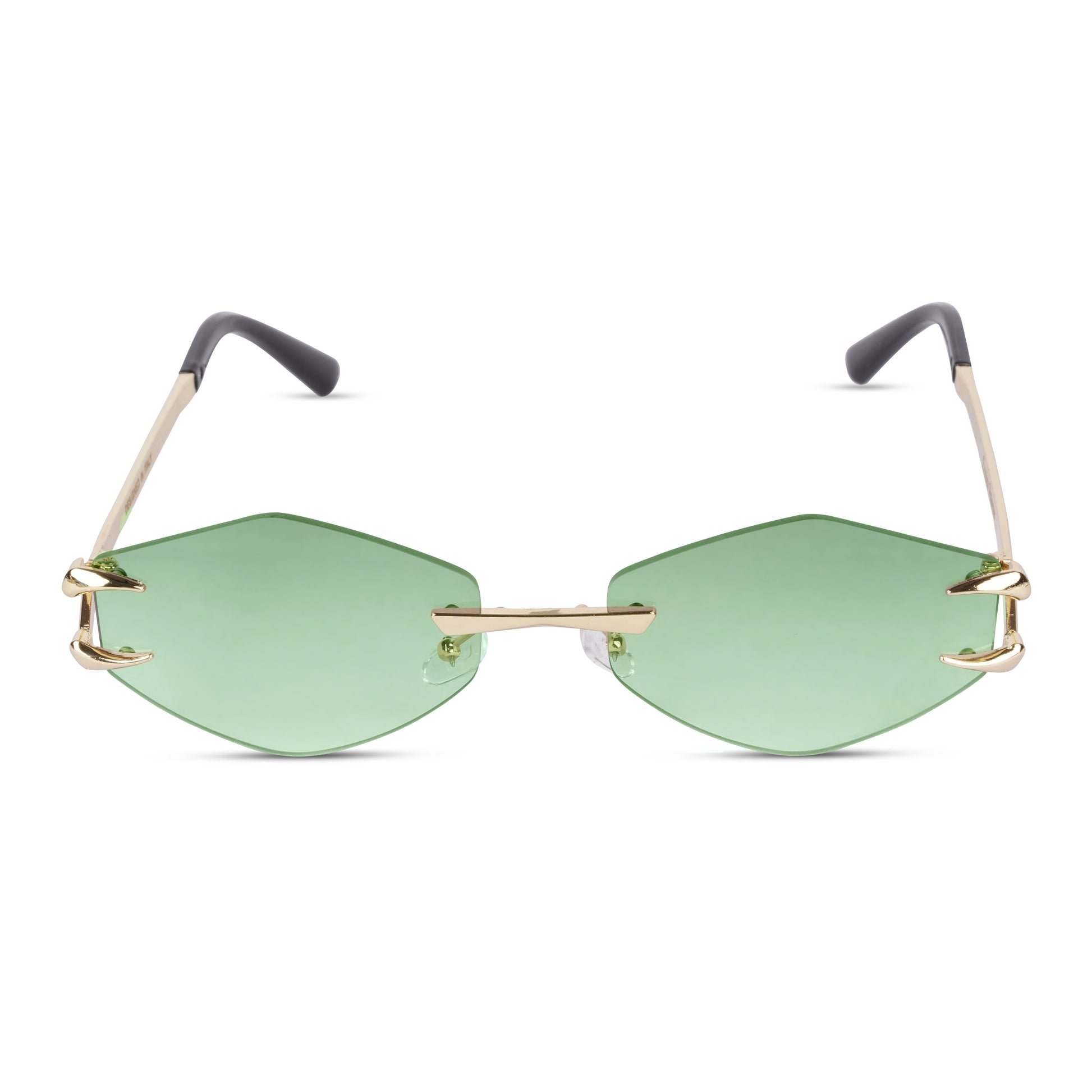 Erminio Palamino "Elite Rimless Gradient Sunglasses for Women, Gold Metal Frame, Tinted Lenses