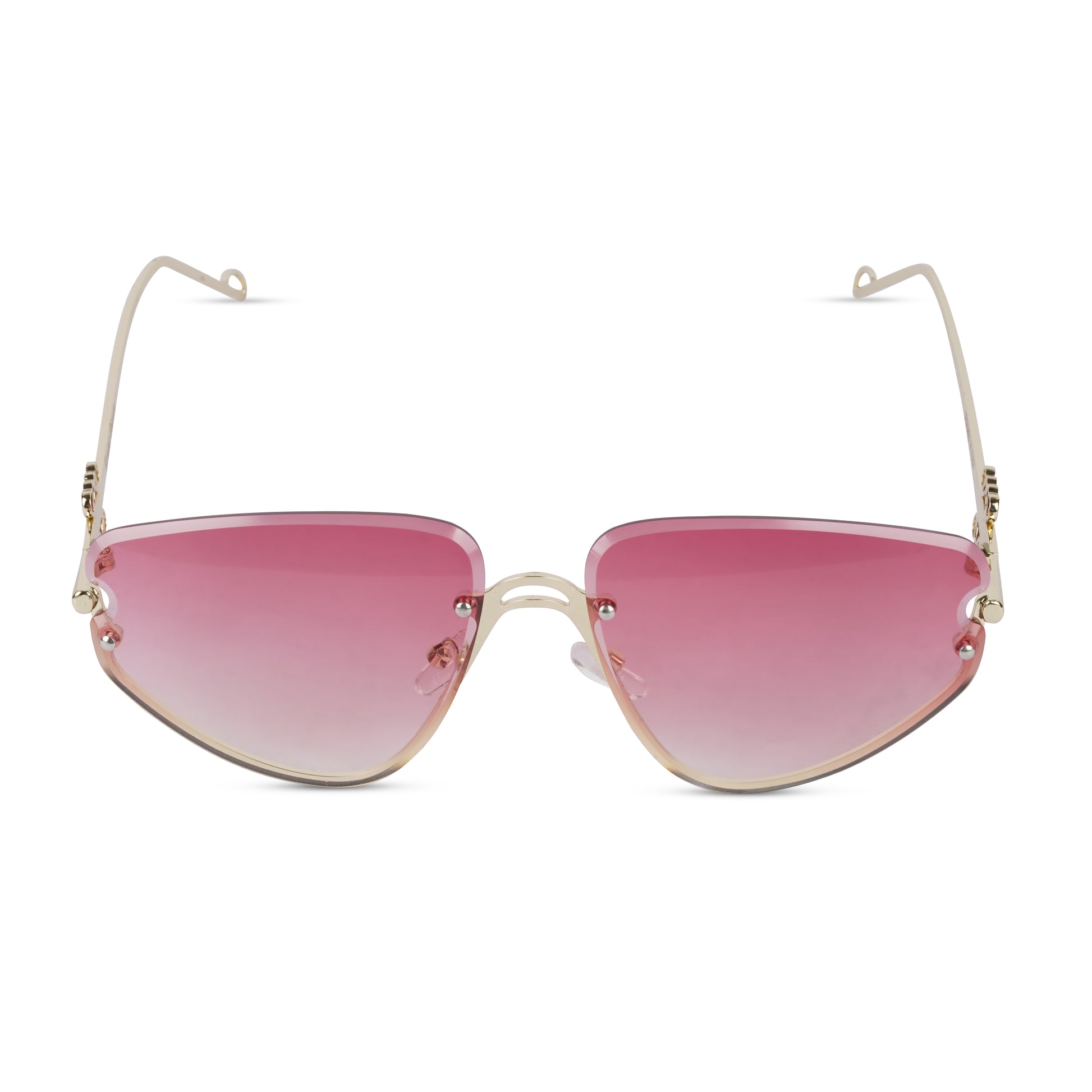 Erminio Palamino "Elite Designer Rimless Sunglasses for Women, Gold Frame with Lenses, Italian Design