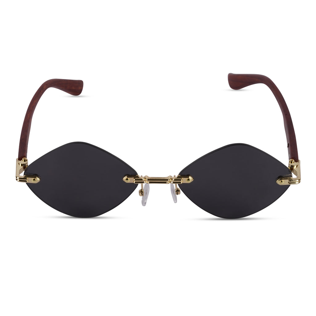 Erminio Palamino "Elite Designer Rimless Sunglasses for Women, Brown Frame with Lenses, Italian Design