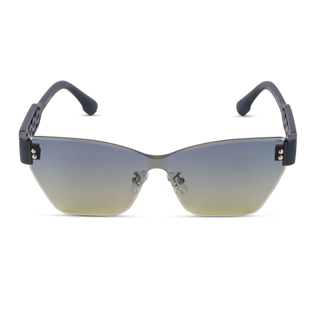 Erminio Palamino "Elite Designer Rimless Sunglasses for Women, Black Frame with Lenses, Italian Design