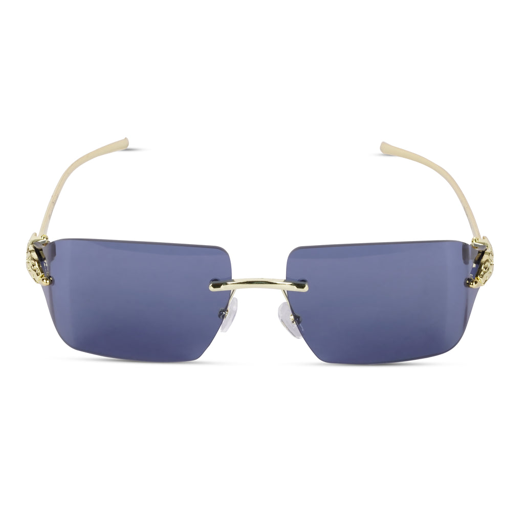 Erminio Palamino "Elite Square Rimless Sunglasses for Women, Black Frame with Lenses, Italian Design