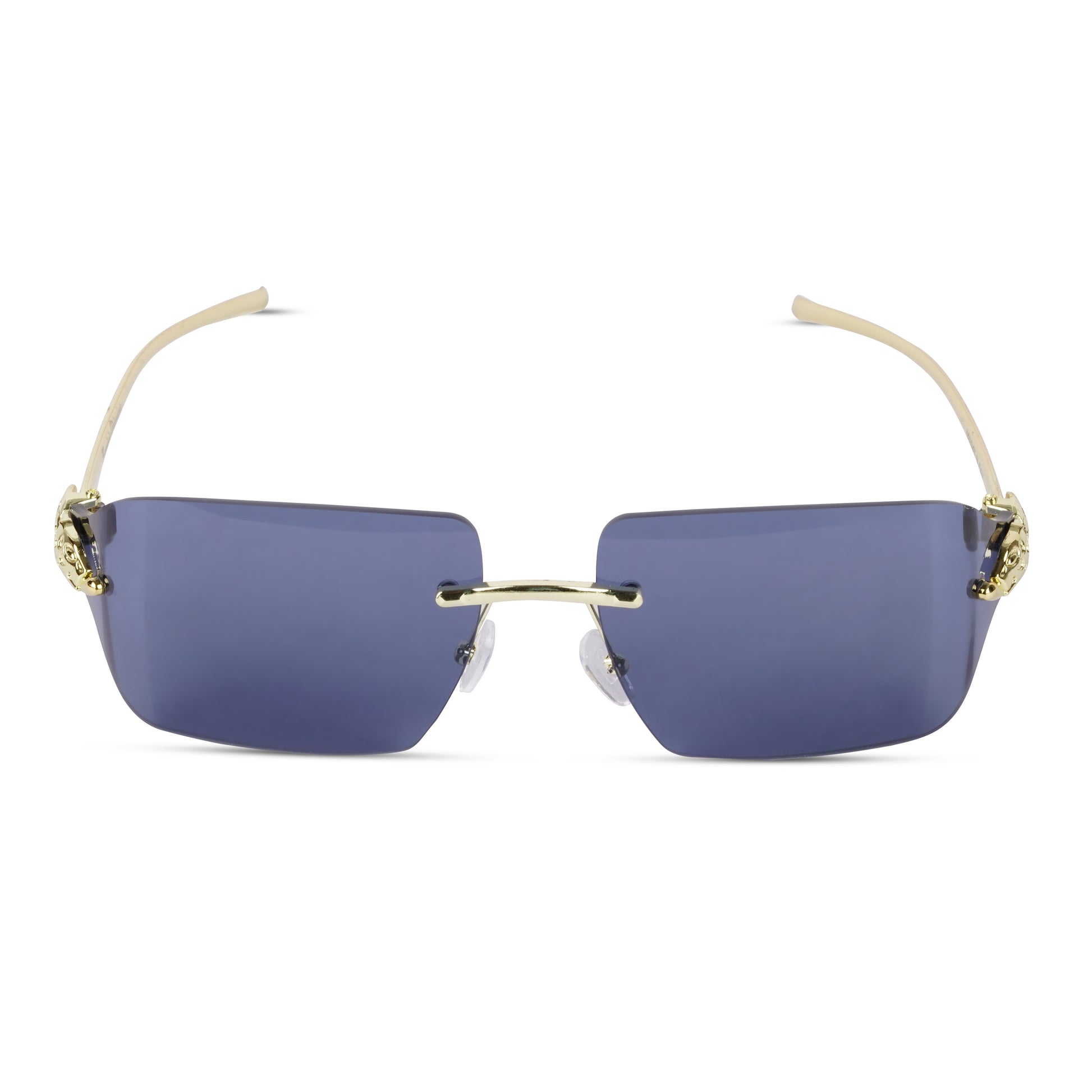 Erminio Palamino "Elite Square Rimless Sunglasses for Women, Black Frame with Lenses, Italian Design