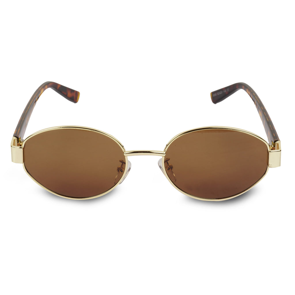 Erminio Palamino Oval Metal Sunglasses, Tinted Lens, UV400 Protection, Unisex, Casual Style, Shades for Men & Women