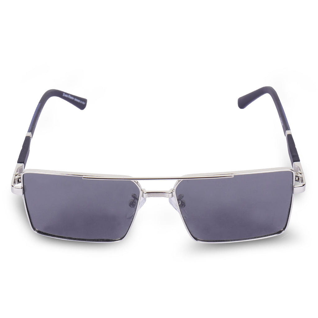 Erminio Palamino UV Protected Driving Pilot Gradient Square Metal Body Sunglasses for Men and Women (Silver Blue)