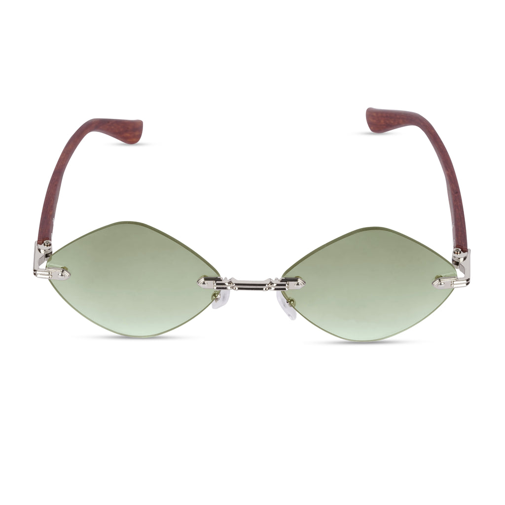 Erminio Palamino "Elite Designer Rimless Sunglasses for Women, Brown Frame with Lenses, Italian Design