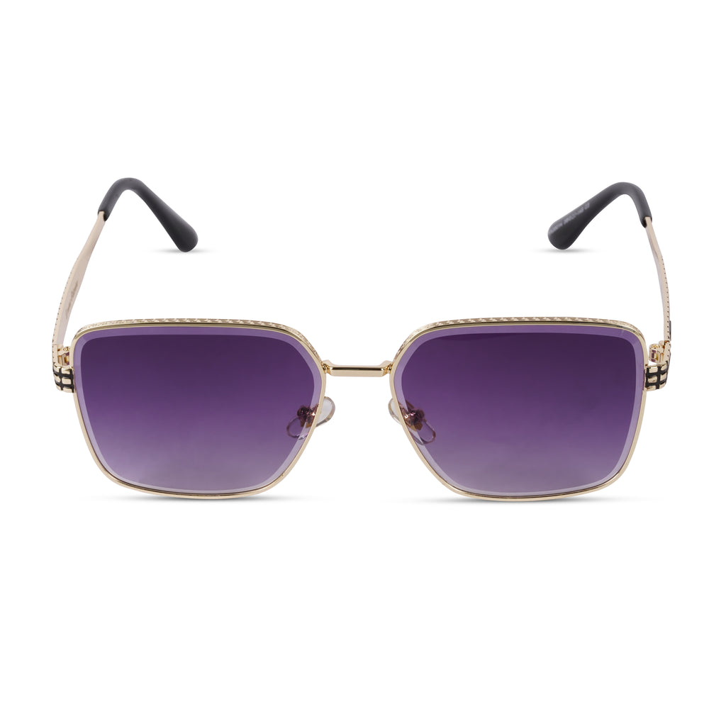 Erminio Palamino "Elite Designer Sunglasses, Square Frame, Black Metal Arms with Decorative Detail, Dark Lens