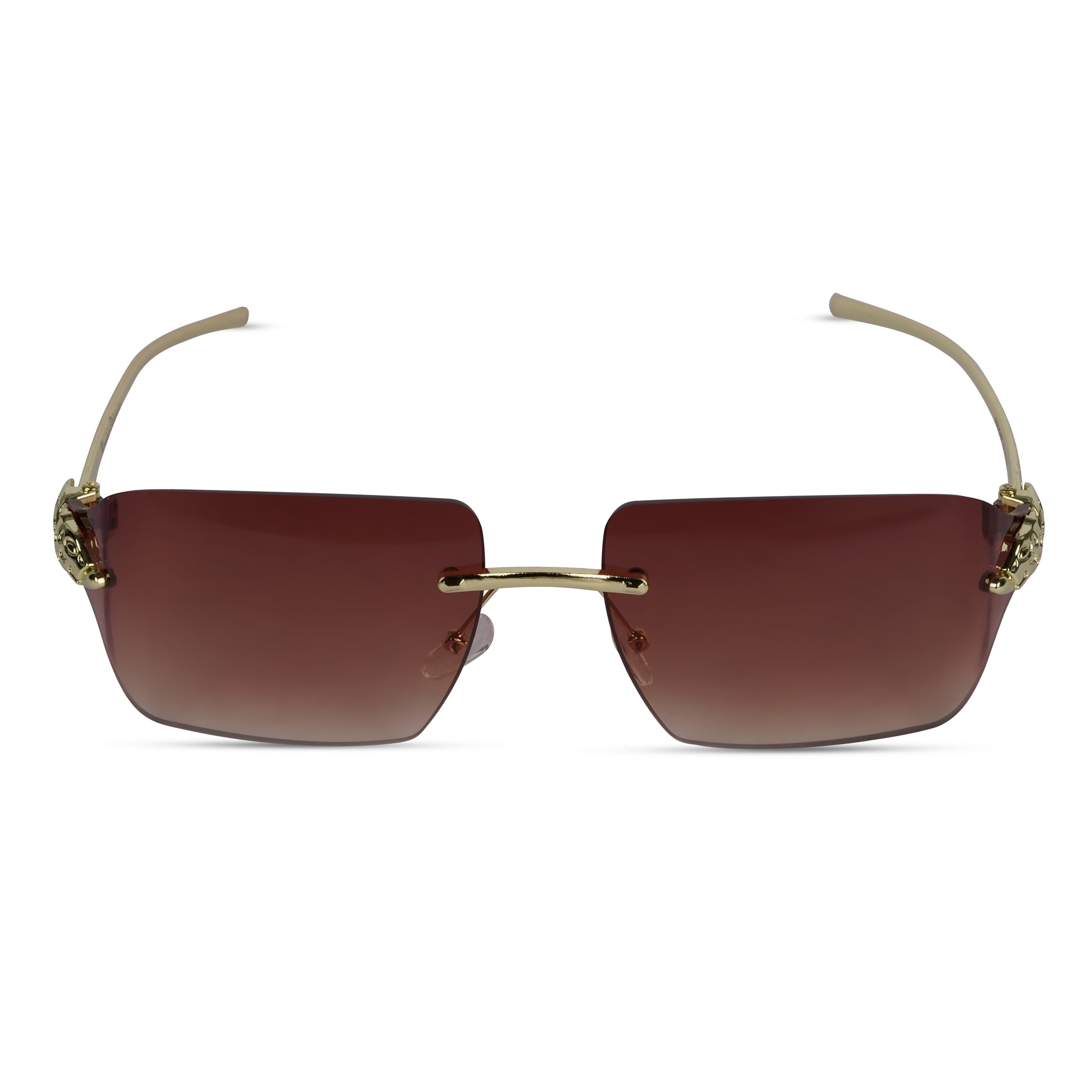 Erminio Palamino "Elite Square Rimless Sunglasses for Women, Black Frame with Lenses, Italian Design