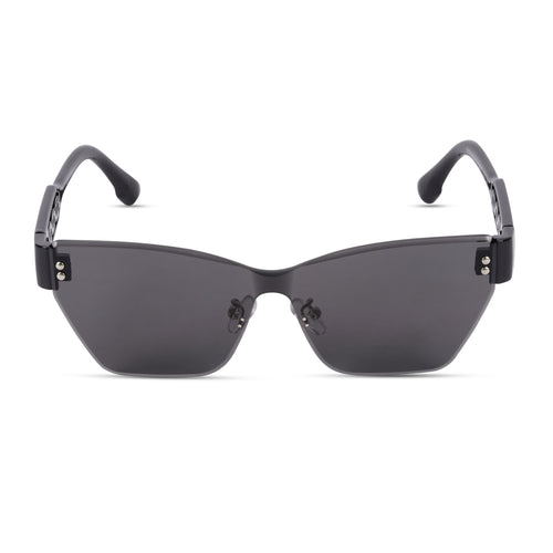 Erminio Palamino "Elite Designer Rimless Sunglasses for Women, Black Frame with Lenses, Italian Design