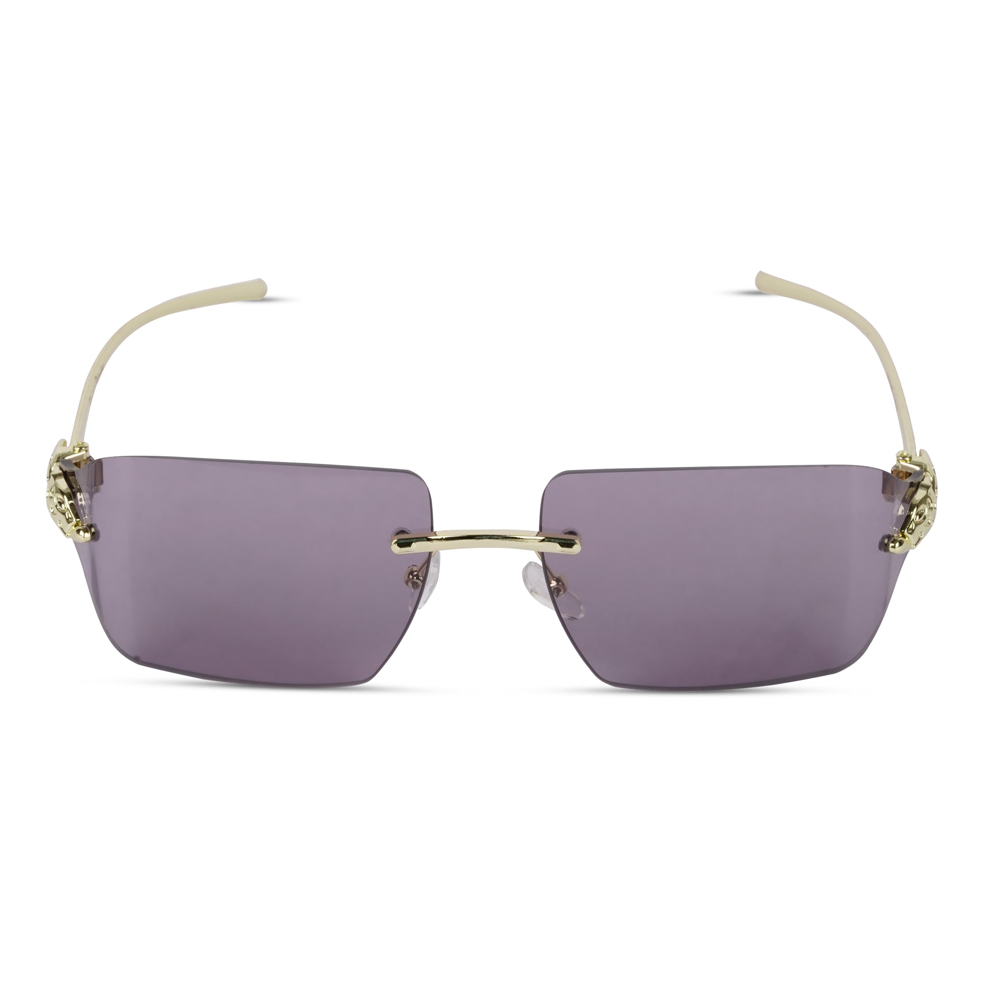 Erminio Palamino "Elite Square Rimless Sunglasses for Women, Black Frame with Lenses, Italian Design