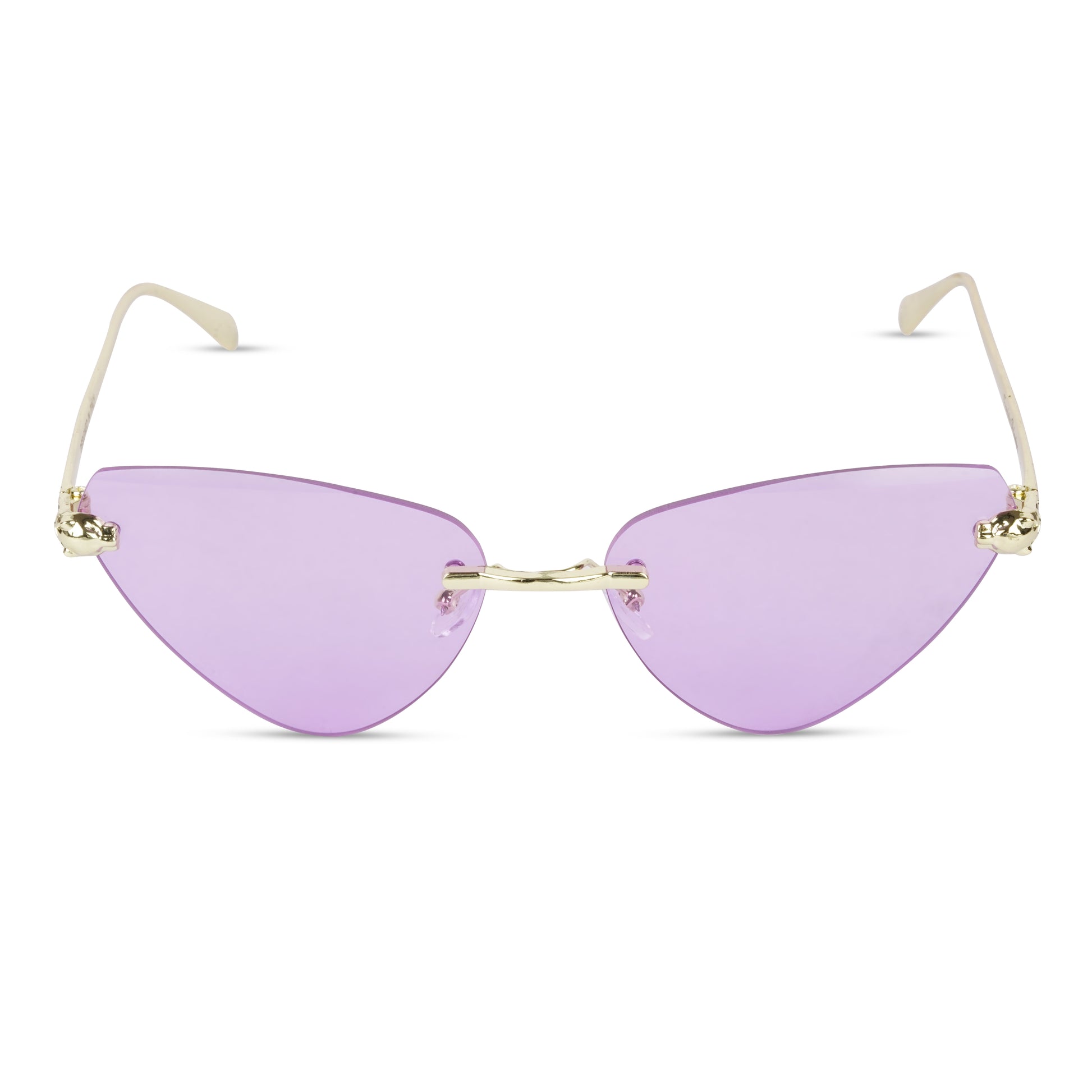 Erminio Palamino "Elite Rimless Cat Eye Sunglasses for Women with Gold Frame, Gradient Lens, Designer Case