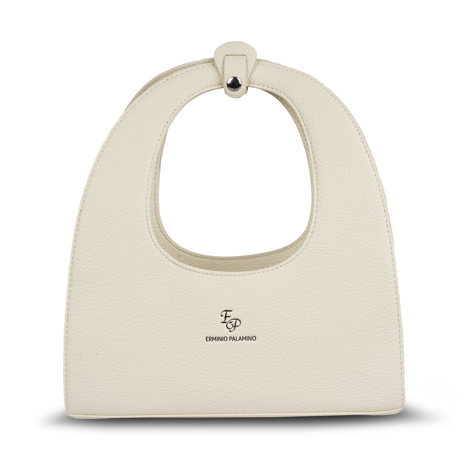 Erminio Palamino Luxury Luna Arc Top Handle Bag – Textured Vegan Leather, Top Handle Design with Zip Closure