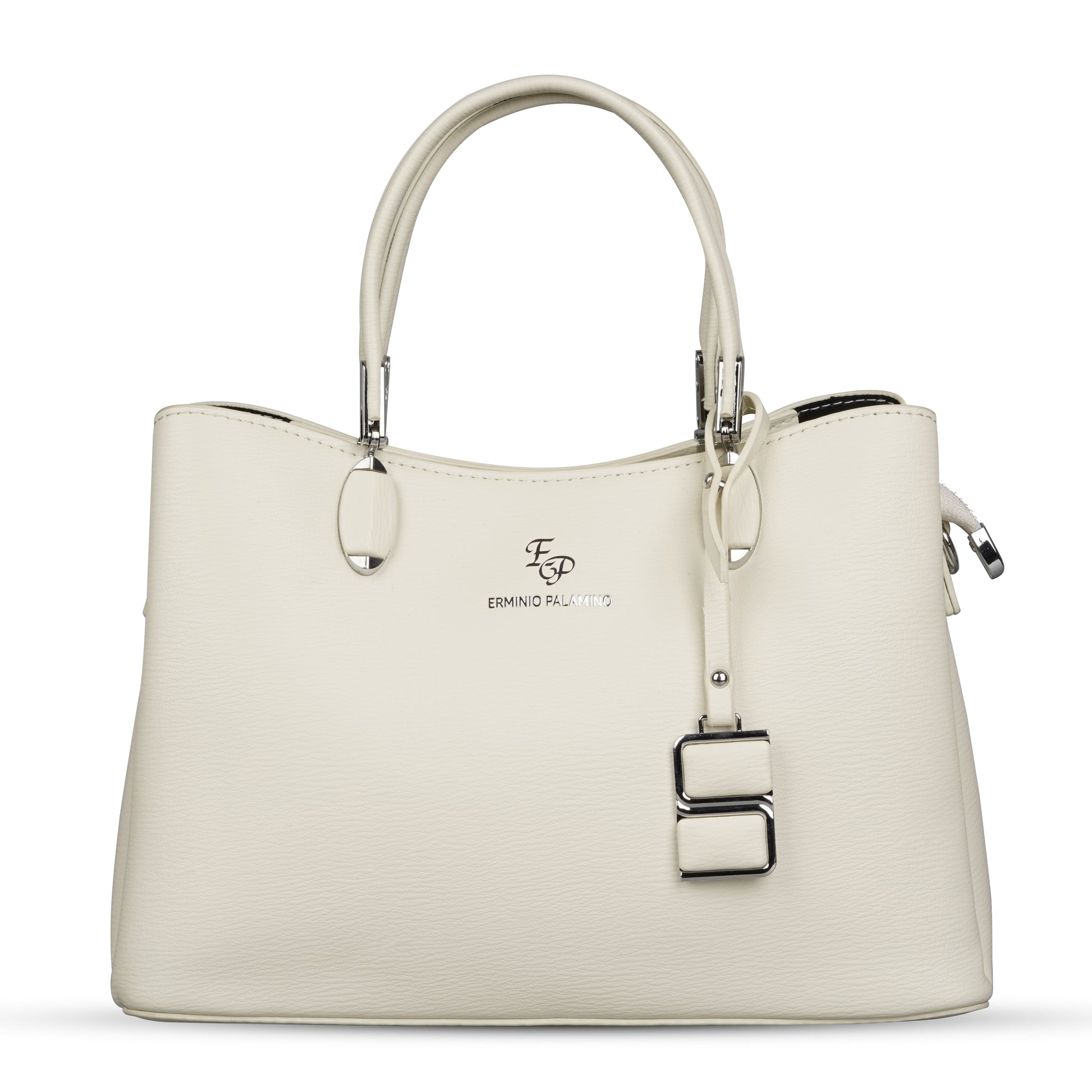 Erminio Palamino Designer PU Leather Handbag, Women's Tote with Double Handles, Spacious Interior with Zip Compartments