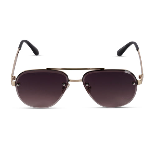 Erminio Palamino "Elite Designer Aviator Sunglasses for Women, Gold Metal Frame, Gradient Lens, Decorative Temple Arms