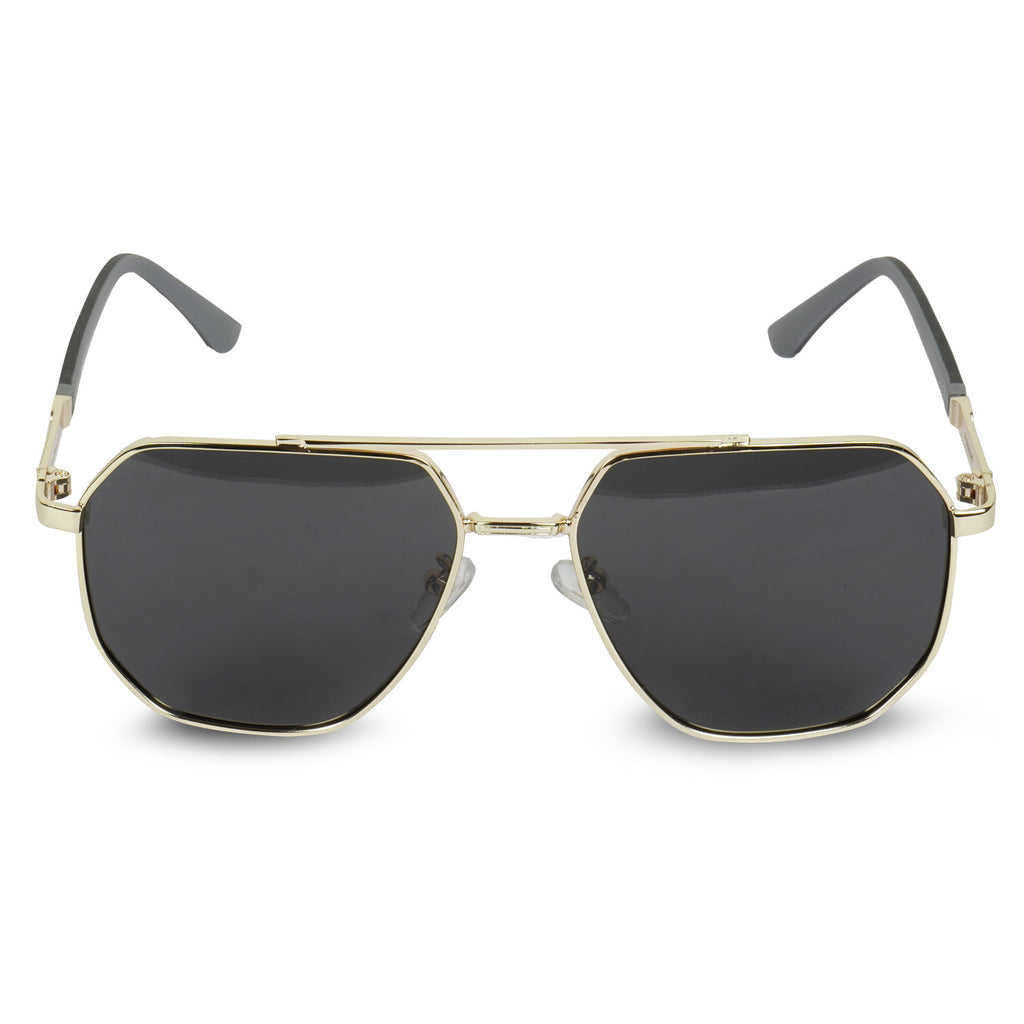 Erminio Palamino Unisex Square Aviator Sunglasses | Double Bridge Metal Frame | UV400 Protection, Lightweight Designer Shades for Men & Women | Stylish Sunglasses