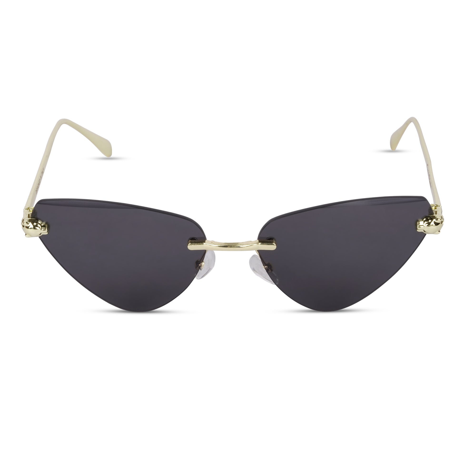 Erminio Palamino "Elite Rimless Cat Eye Sunglasses for Women with Gold Frame, Gradient Lens, Designer Case