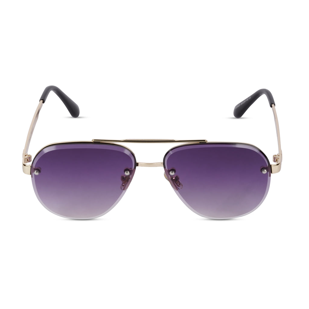 Erminio Palamino "Elite Designer Aviator Sunglasses for Women, Gold Metal Frame, Gradient Lens, Decorative Temple Arms