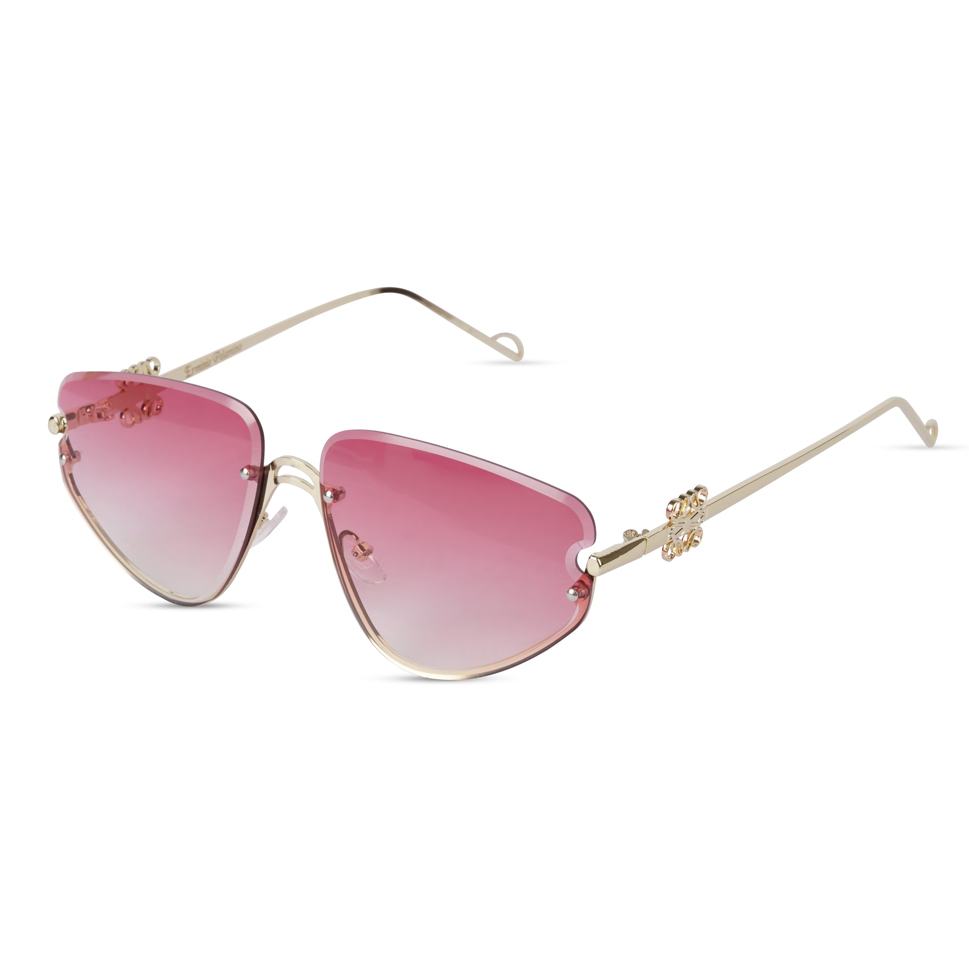 Erminio Palamino "Elite Designer Rimless Sunglasses for Women, Gold Frame with Lenses, Italian Design