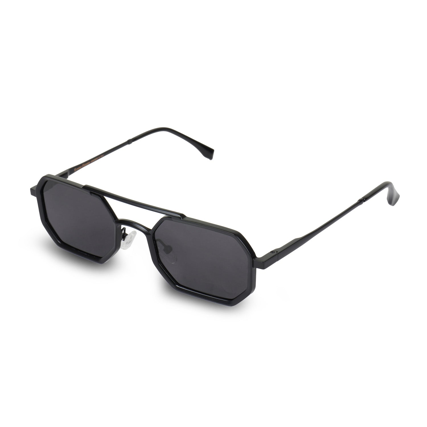 Erminio Palamino Geometric Octagonal Unisex Sunglasses with Double Bridge, Metal Frame, Gradient Lenses