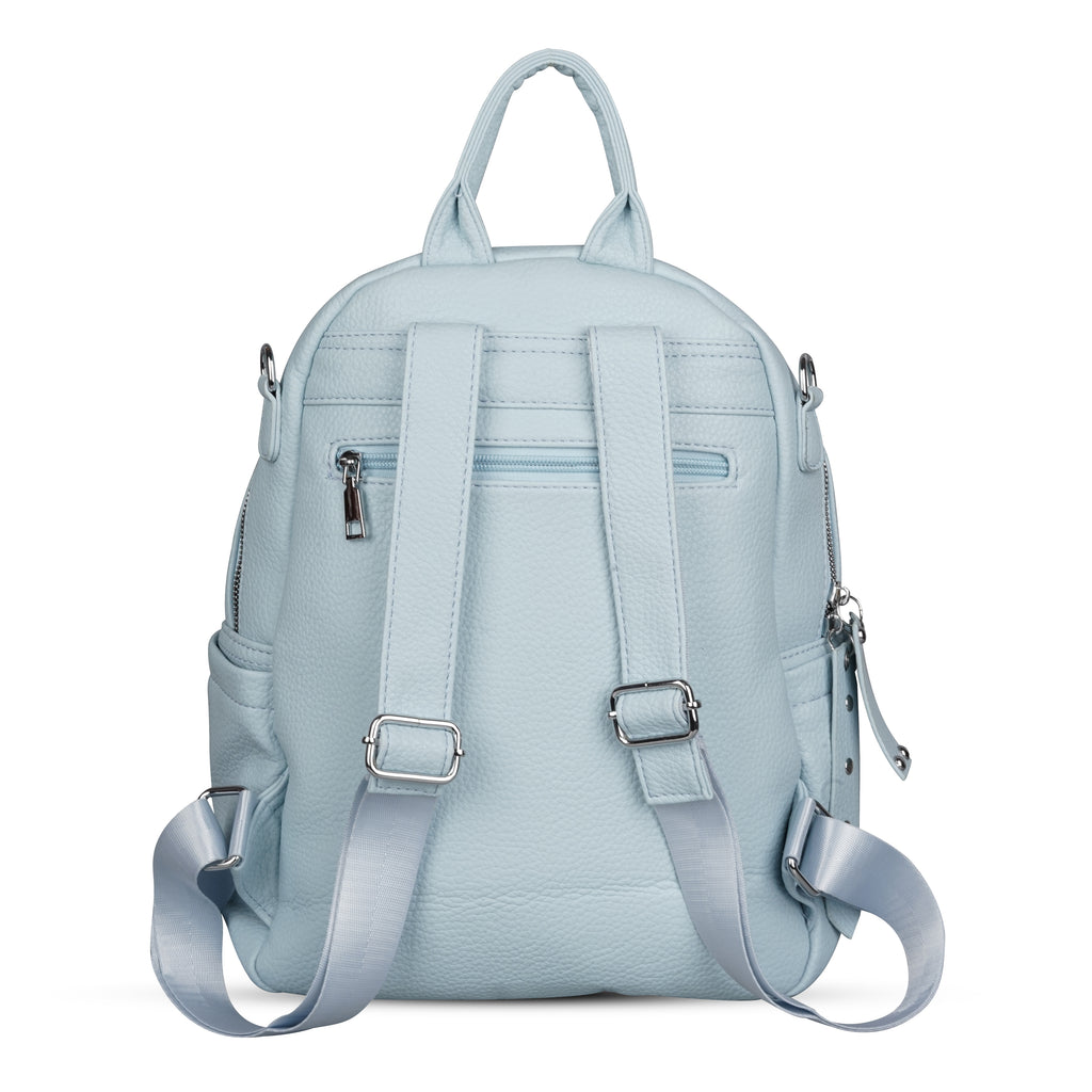 Erminio Palamino Luxury Designer PU Leather Backpack for Women/Girls, Multiple Zipper Compartments, Quilted Pattern