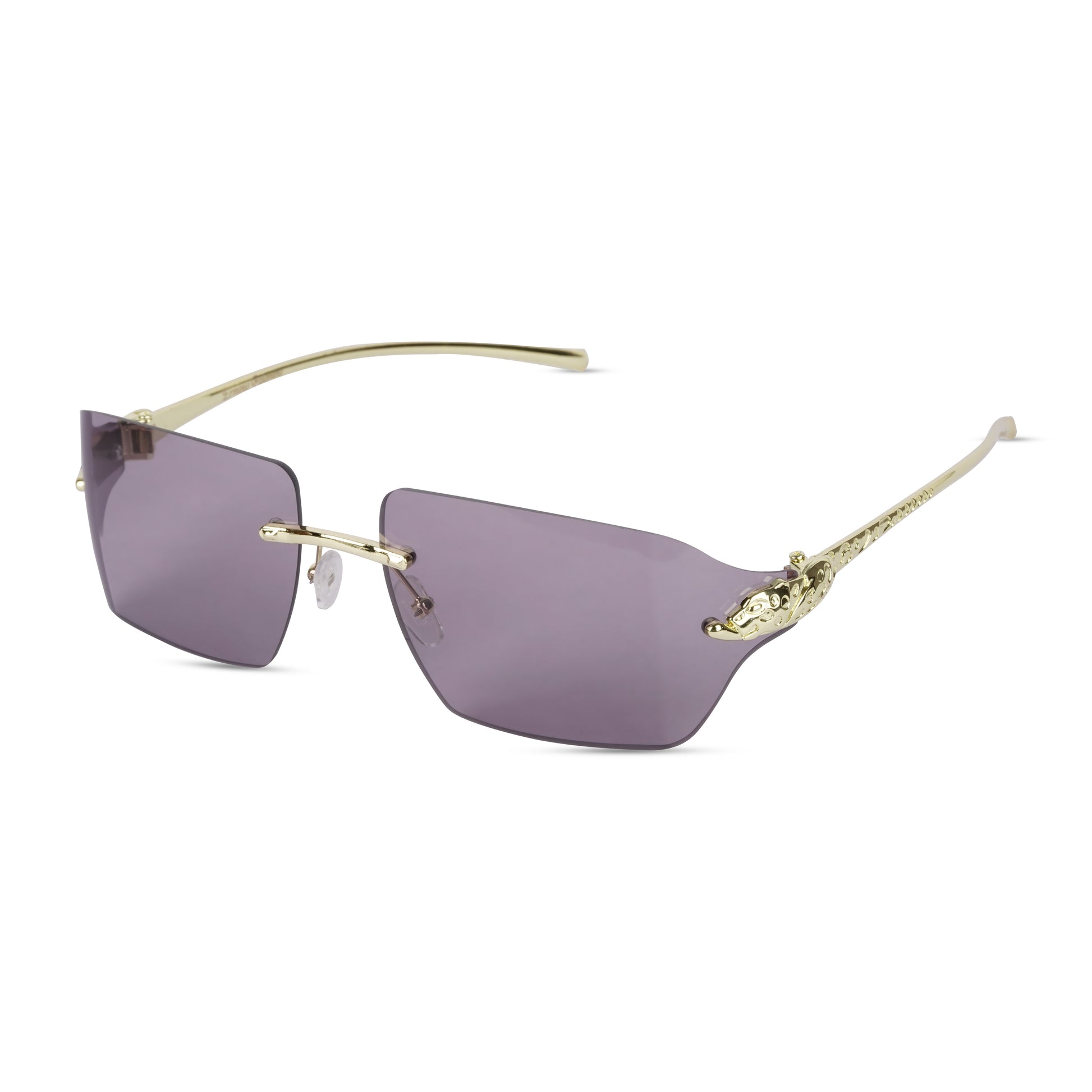 Erminio Palamino "Elite Square Rimless Sunglasses for Women, Black Frame with Lenses, Italian Design