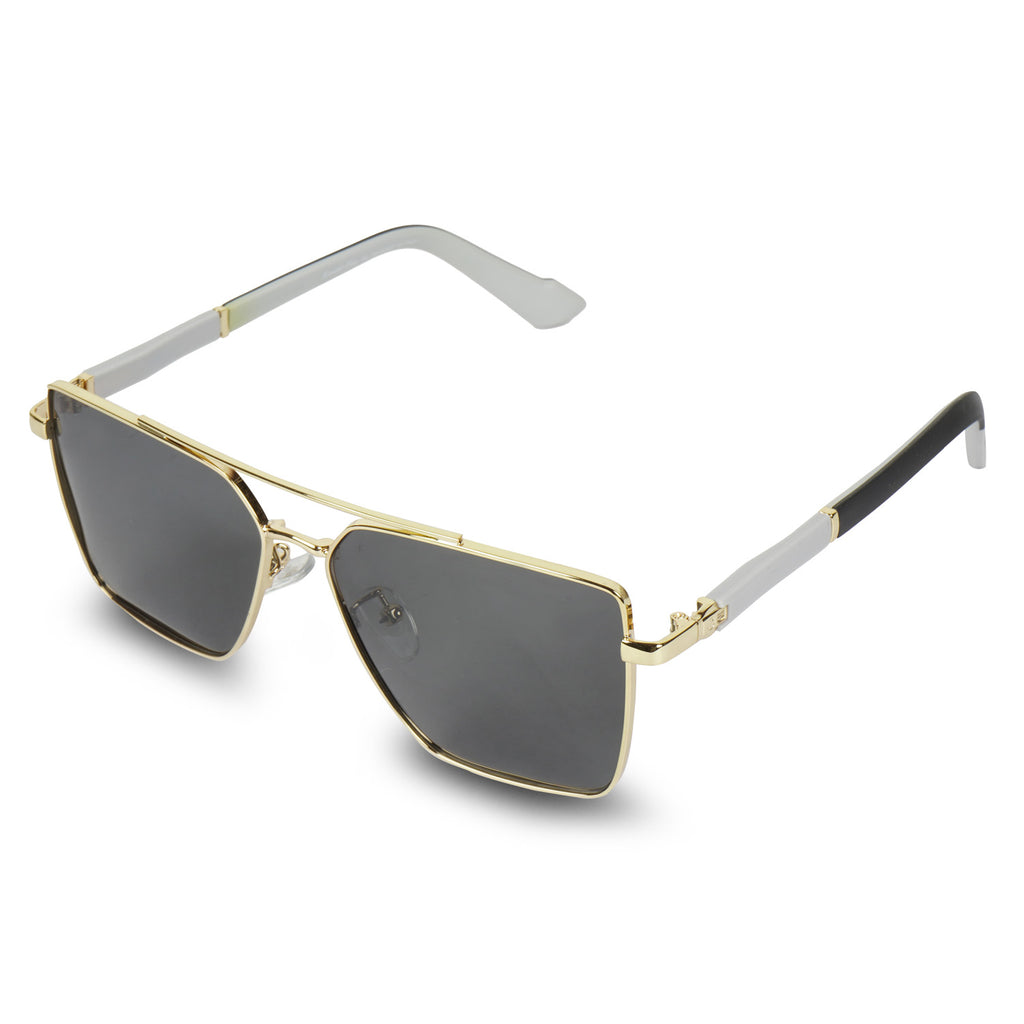 Erminio Palamino UV Protected Black Square Sunglasses for Men & Women