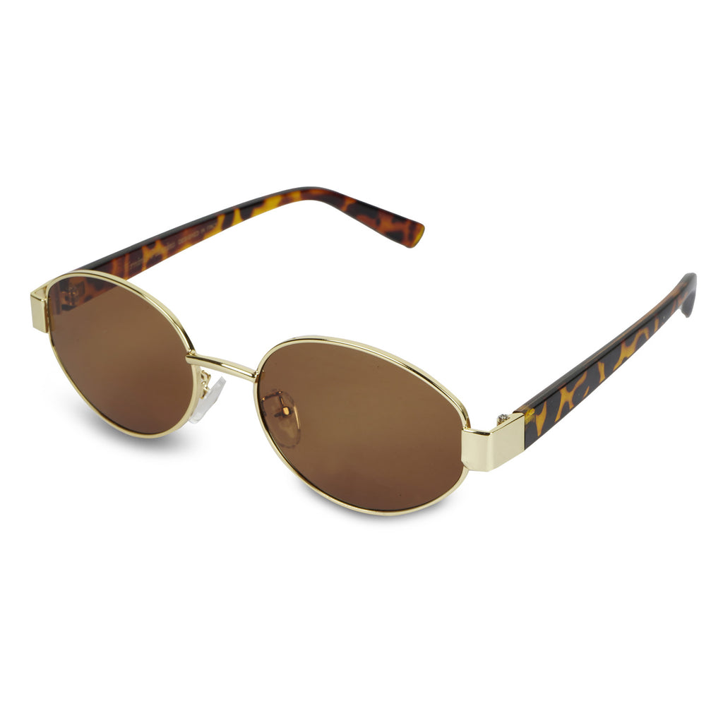 Erminio Palamino Oval Metal Sunglasses, Tinted Lens, UV400 Protection, Unisex, Casual Style, Shades for Men & Women