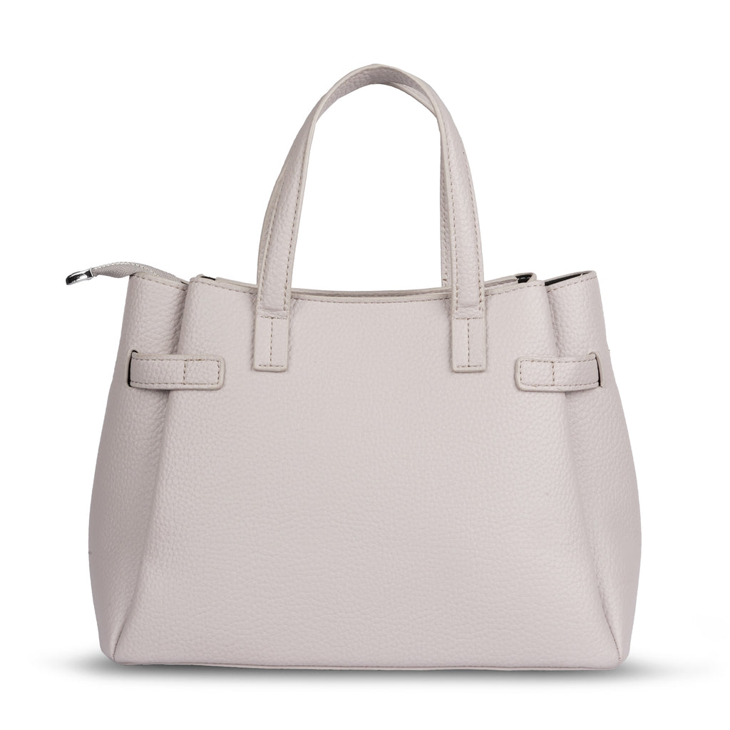 Erminio Palamino Luxury Classic PU Leather Tote Handbag, Silver Buckle Detail, Multiple Compartments