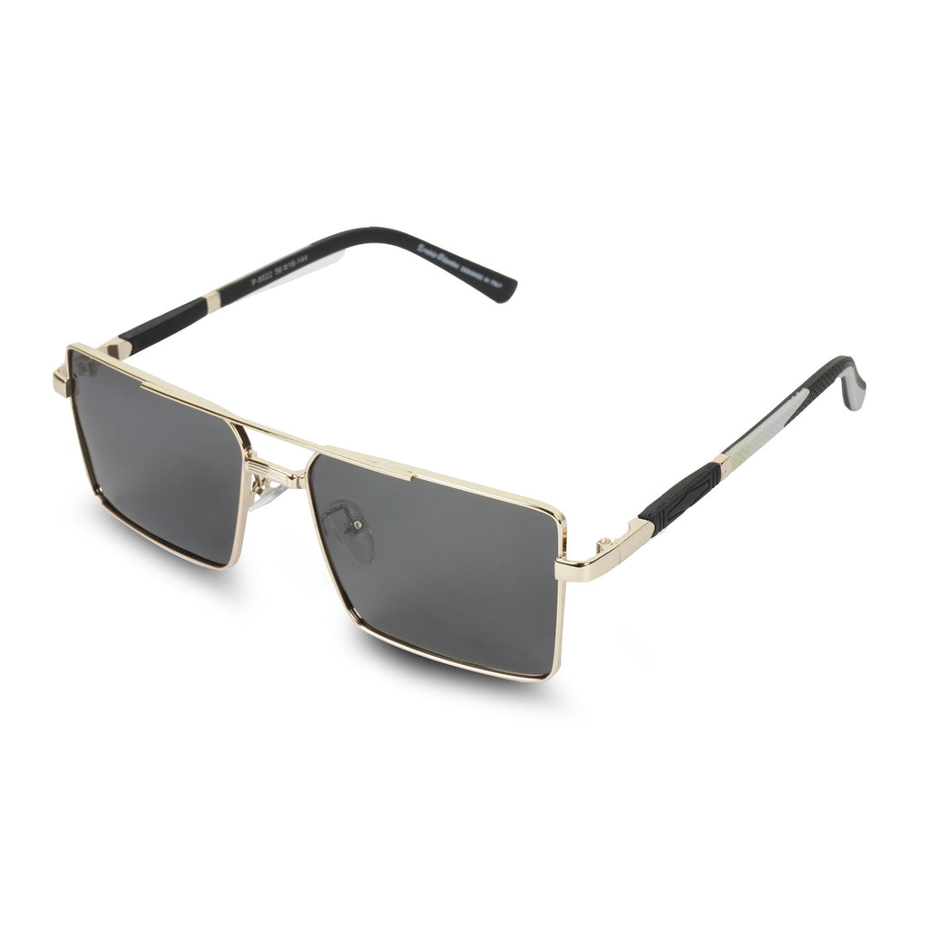 Erminio Palamino UV Protected Driving Pilot Gradient Square Metal Body Sunglasses for Men and Women (Silver Blue)
