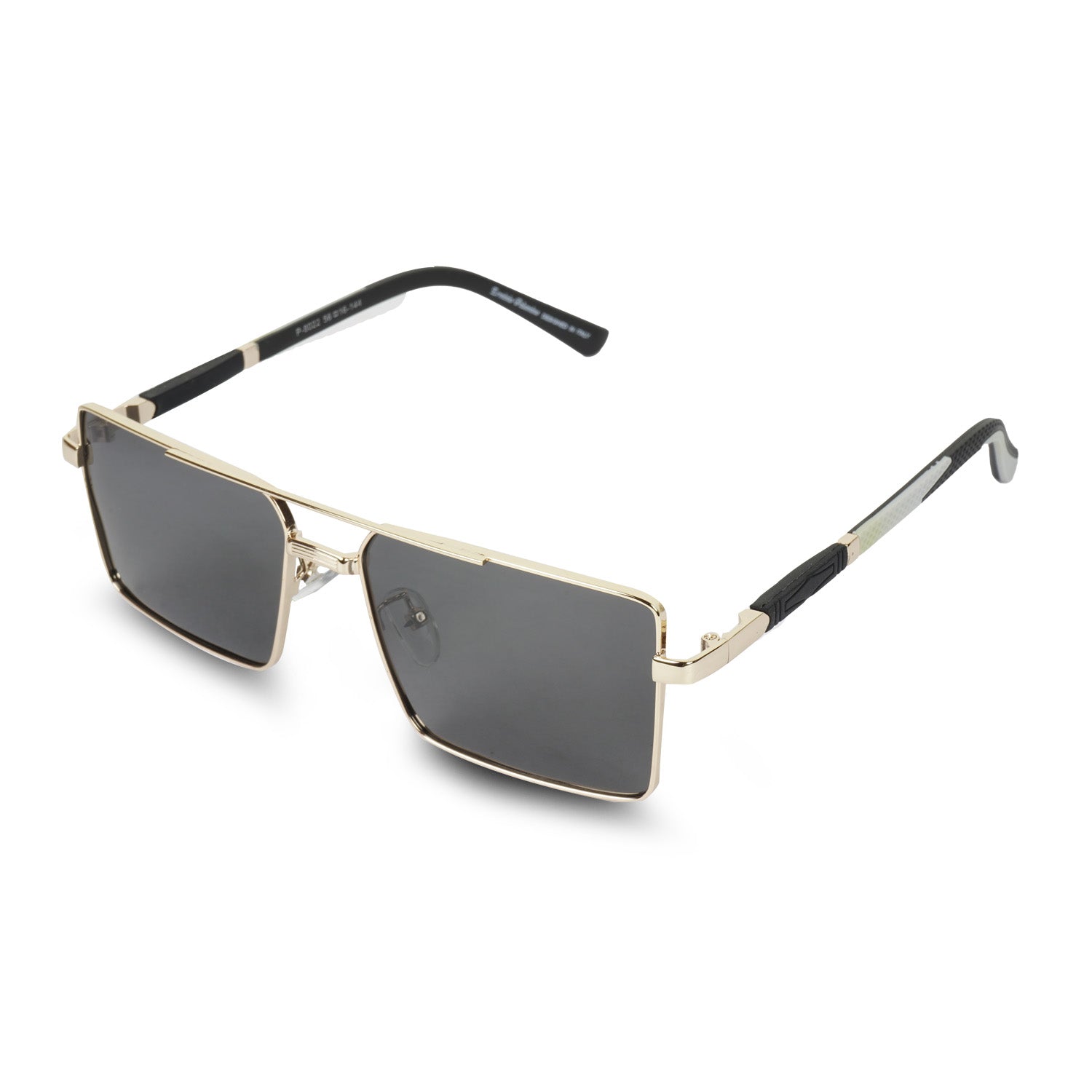 Erminio Palamino UV Protected Driving Pilot Gradient Square Metal Body Sunglasses for Men and Women (Silver Blue)