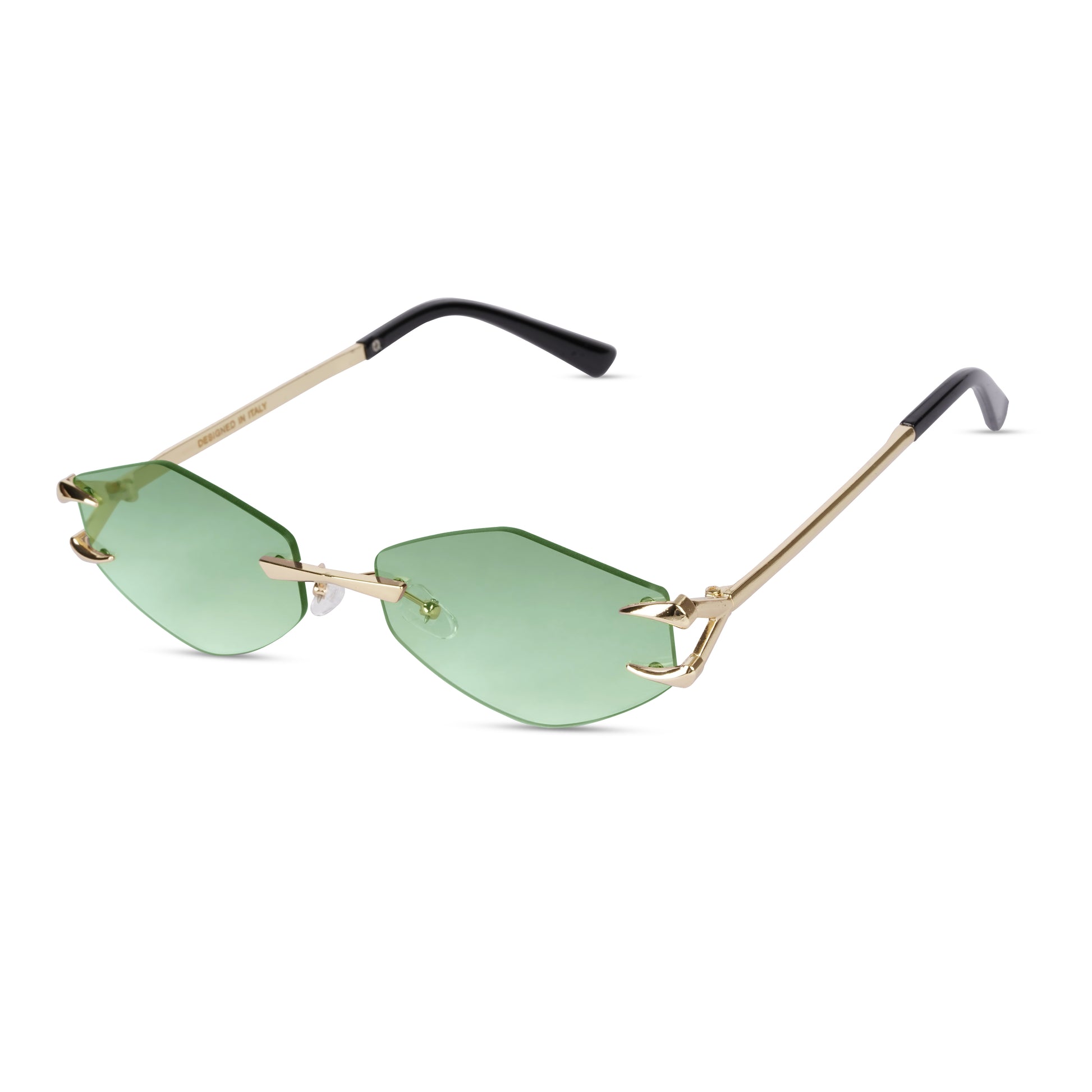 Erminio Palamino "Elite Rimless Gradient Sunglasses for Women, Gold Metal Frame, Tinted Lenses