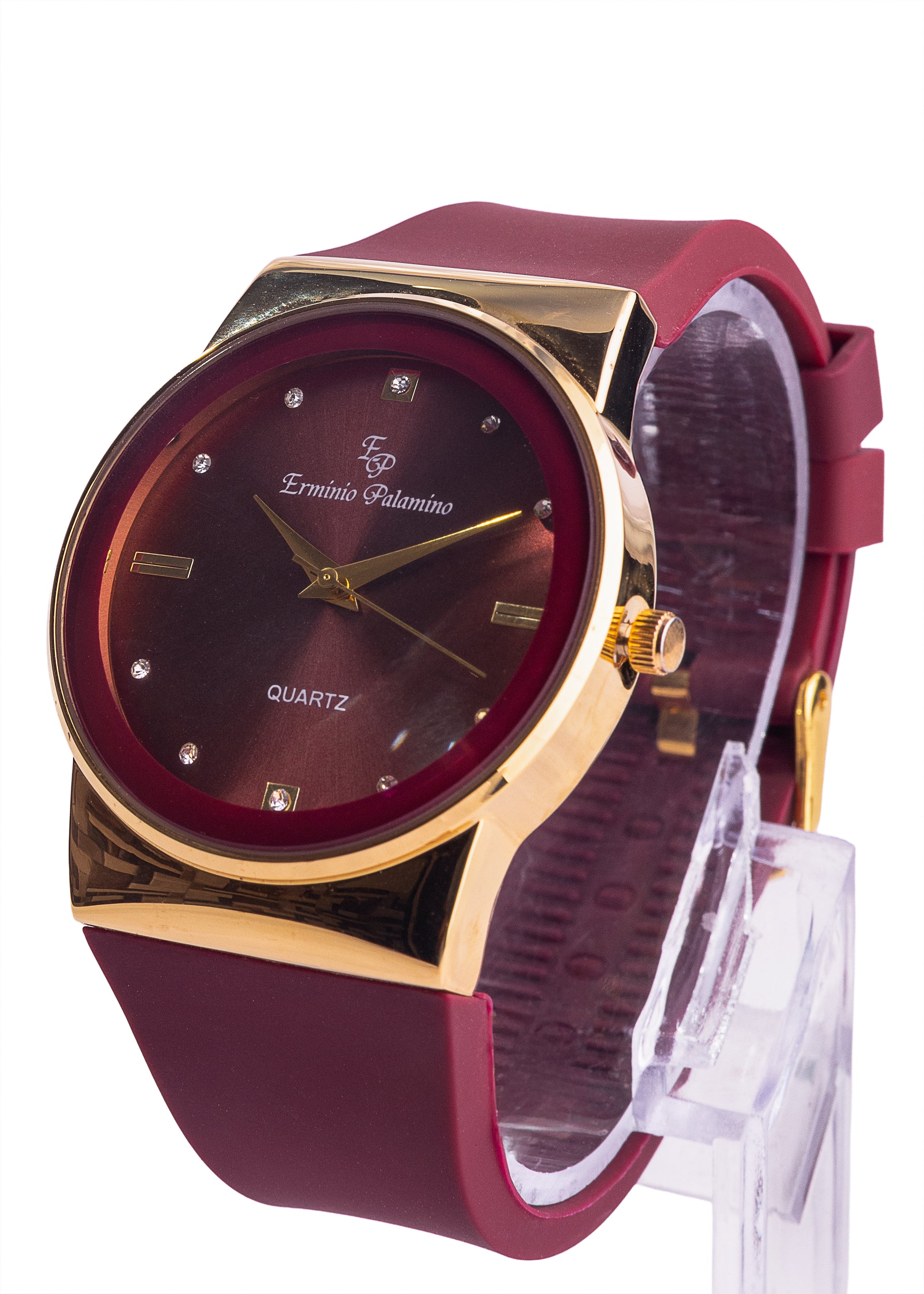 Erminio Palamino Royale Analog Watch for Women Luxury Quartz Watch with Gold Accents, Silicone Strap, Water Resistant