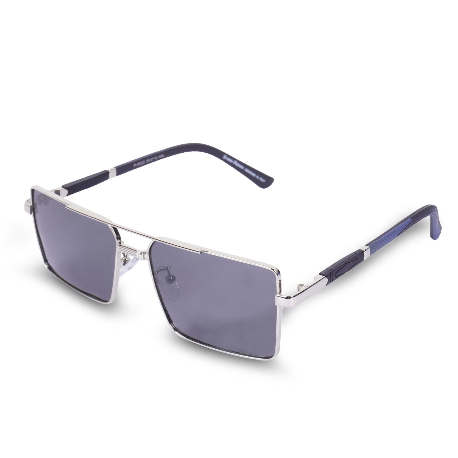 Erminio Palamino UV Protected Driving Pilot Gradient Square Metal Body Sunglasses for Men and Women (Silver Blue)