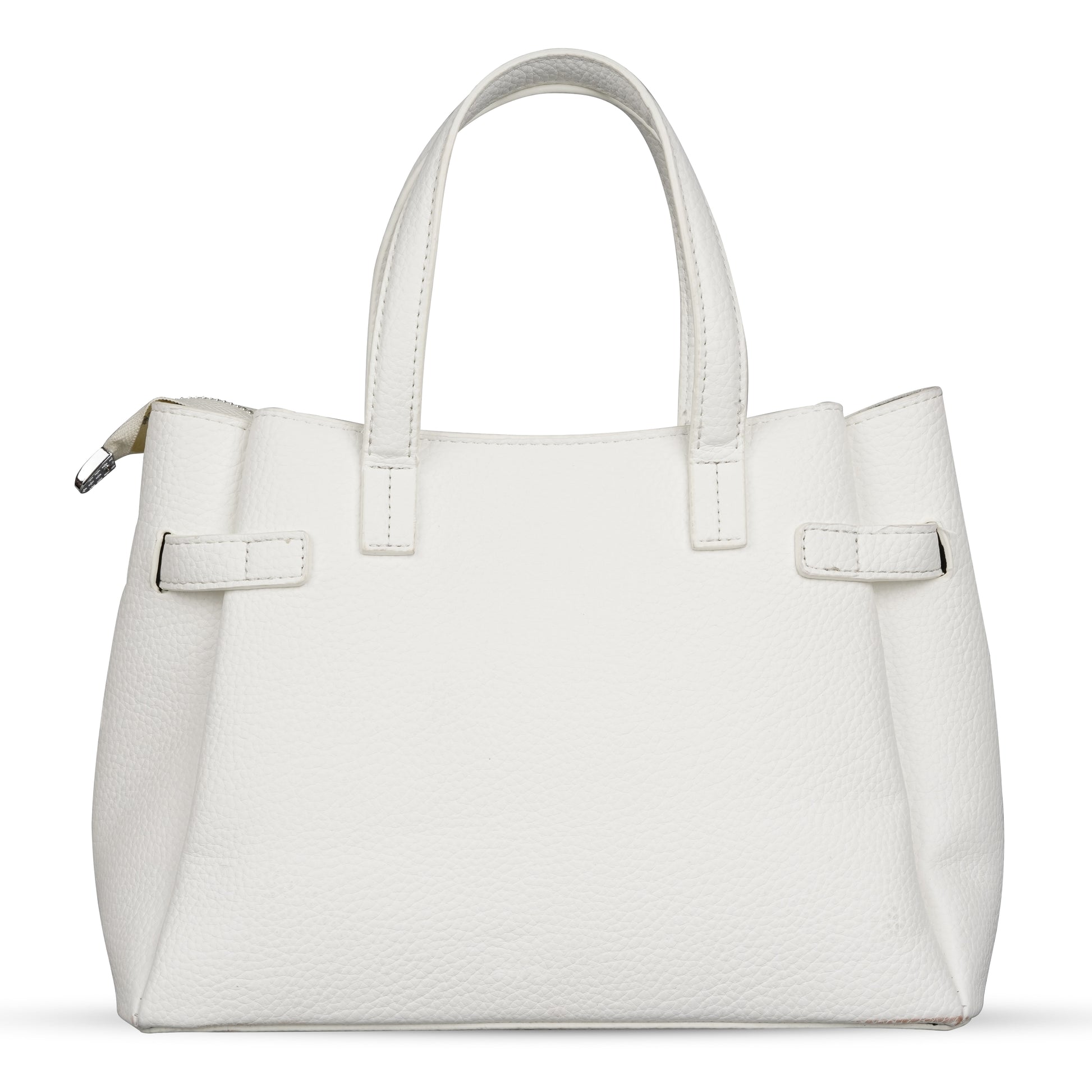 Erminio Palamino Luxury Classic PU Leather Tote Handbag, Silver Buckle Detail, Multiple Compartments