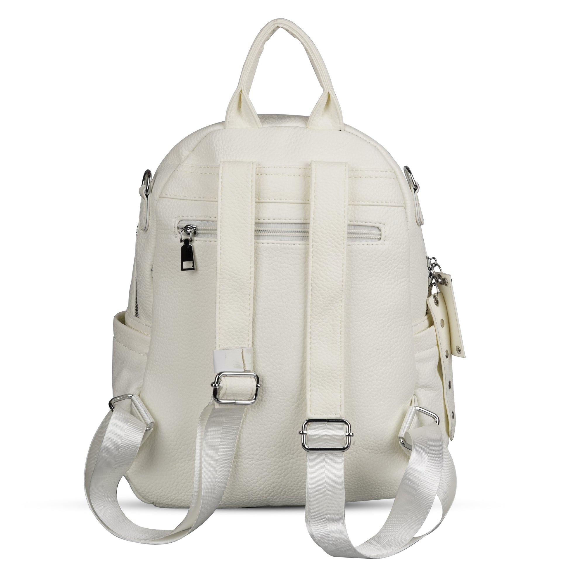 Erminio Palamino Luxury Designer PU Leather Backpack for Women/Girls, Multiple Zipper Compartments, Quilted Pattern